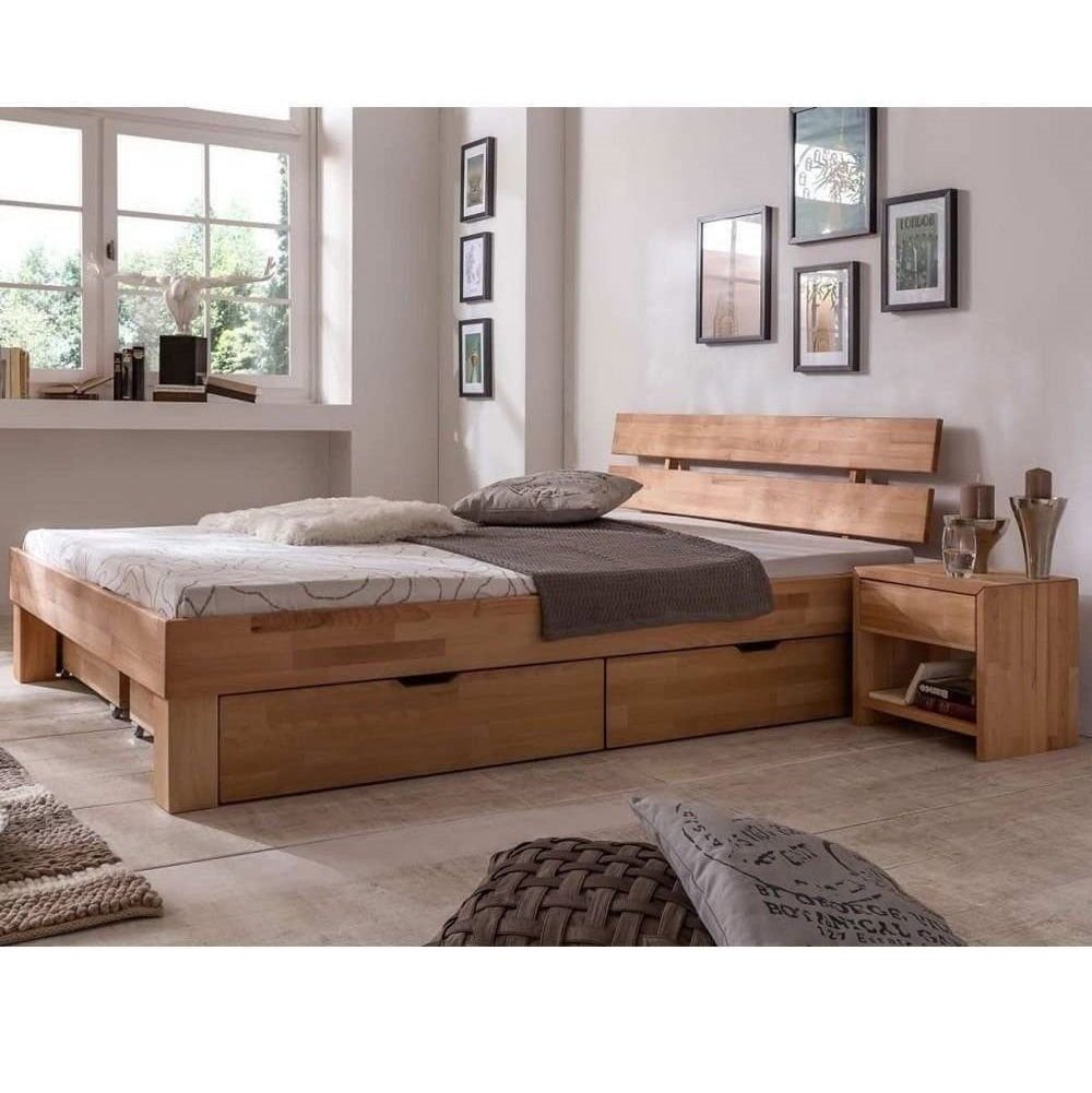 Meble Stolrus Schlafzimmer-Set Bettkasten Schubladen Kernbuche günstig online kaufen