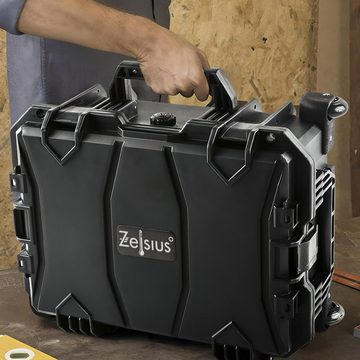 Zelsius Werkzeugkoffer Transportkoffer 18 Liter mit Schaumstoffpolsterung und Rollen, Box (1 St), Zwei Tragegriffe