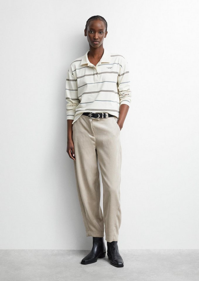 comma Chinos Hose Barrel-Hose aus Breitcord