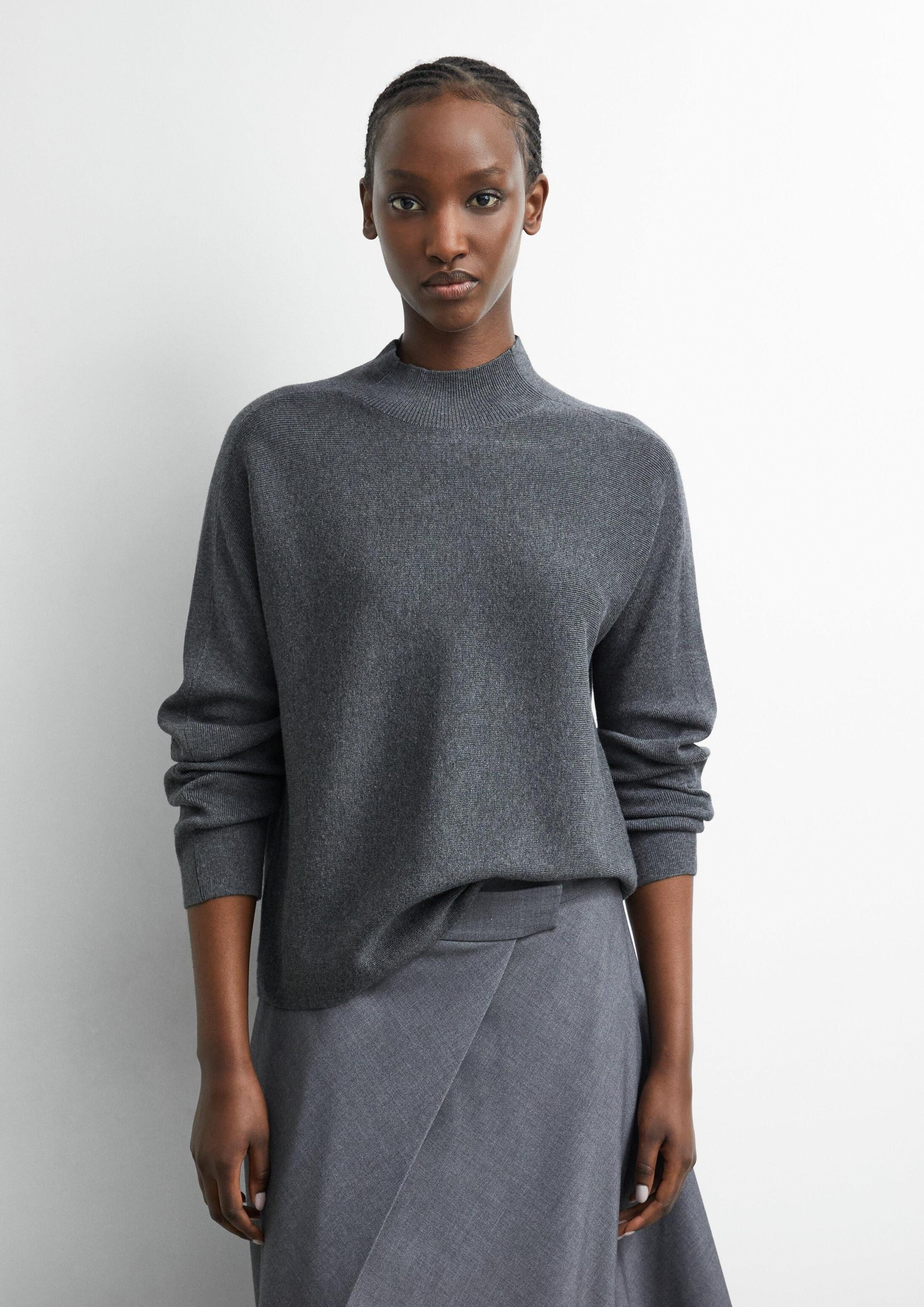 comma Longpullover Strickpullover Feinstrick-Pullover aus Viskosemix