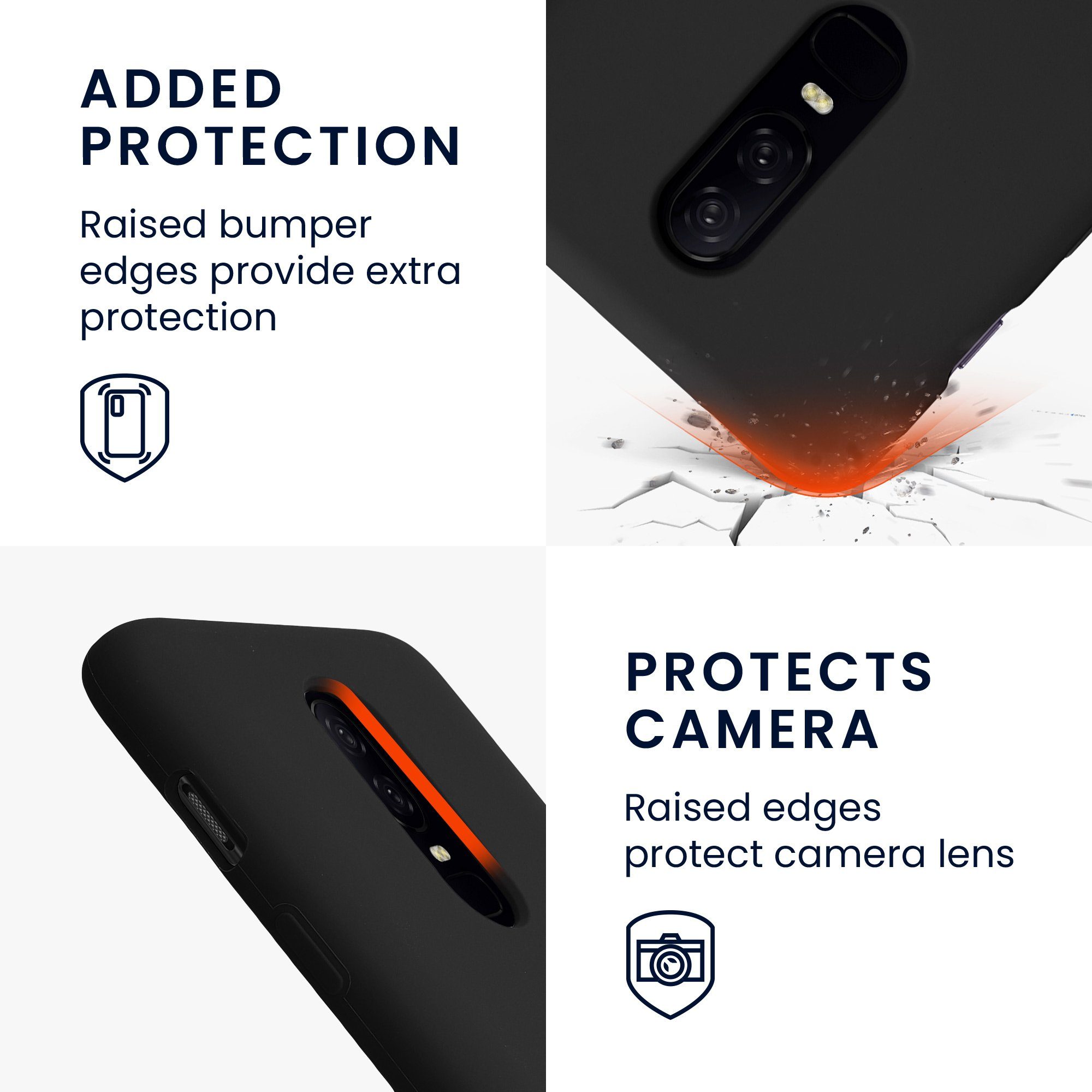 kwmobile Handyhülle Handyhülle für OnePlus 6 Hülle, Weiches Handy Silikon Case - Schutzhülle Cover