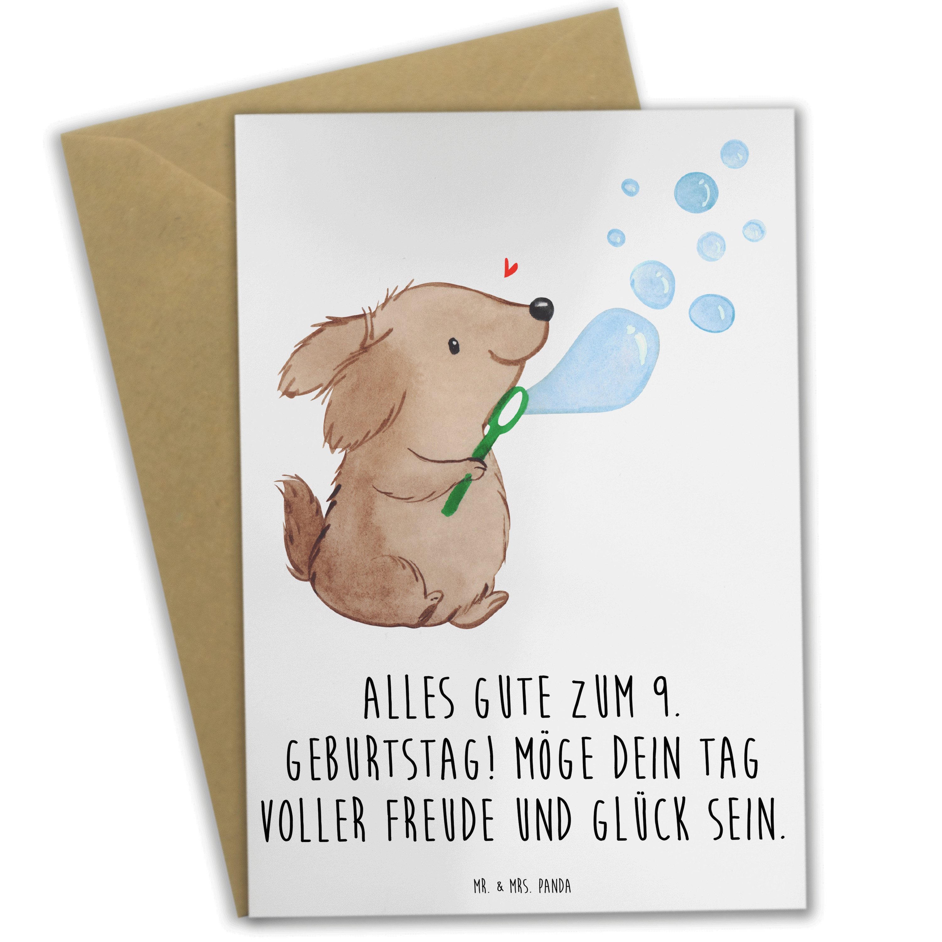 Grußkarte 9. Geburtstag Freude - Weiß - Geschenk, Geburtstagsspruch, besonderer