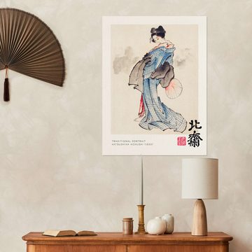 Posterlounge Wandfolie Katsushika Hokusai, Traditional Portrait, Wohnzimmer Japandi Malerei