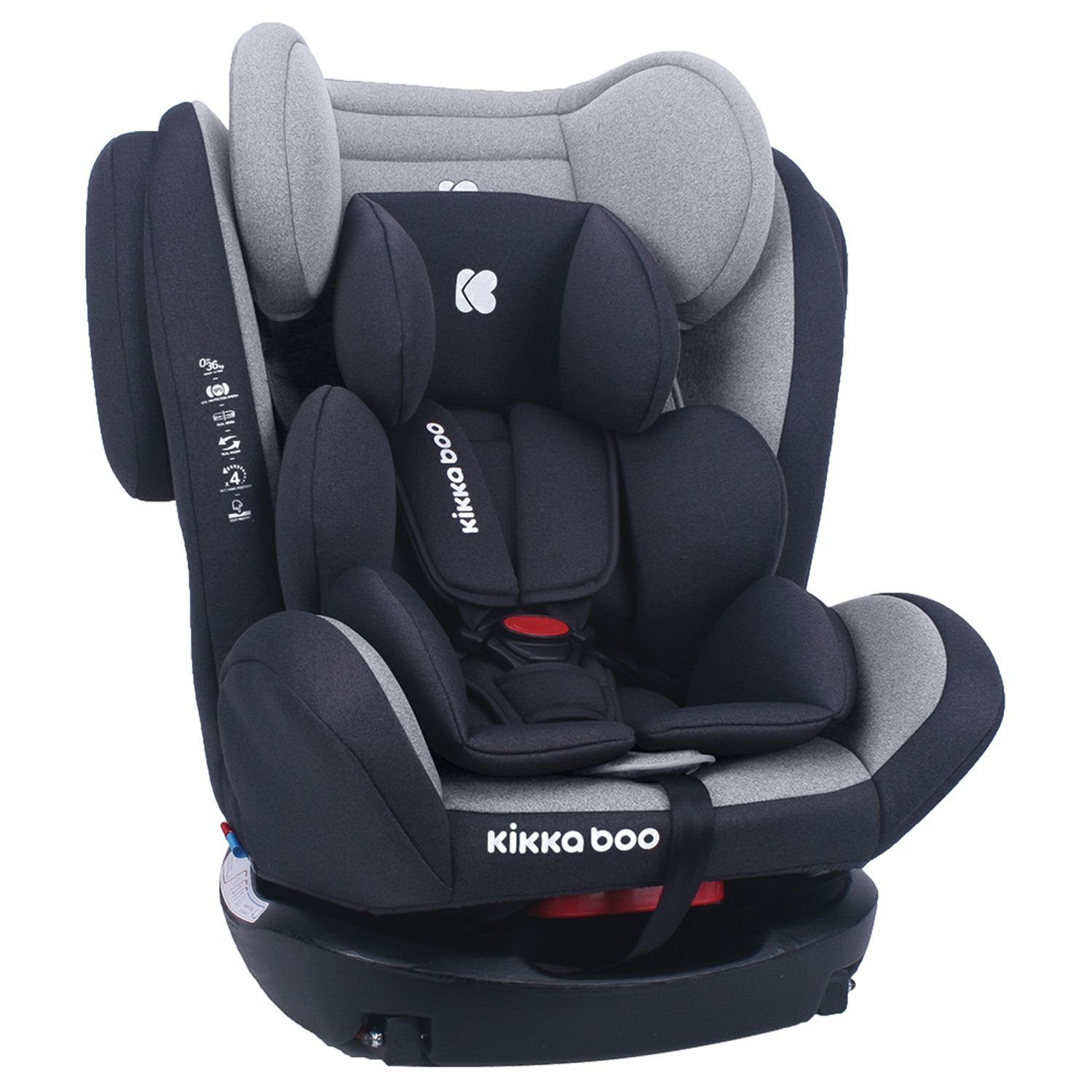 grau kg, Isofix, 36 SPS 4 (0-36kg) Kikkaboo bis: verstellbar Gruppe Kindersitz Autokindersitz 0+/1/2/3 Fix schwarz Double