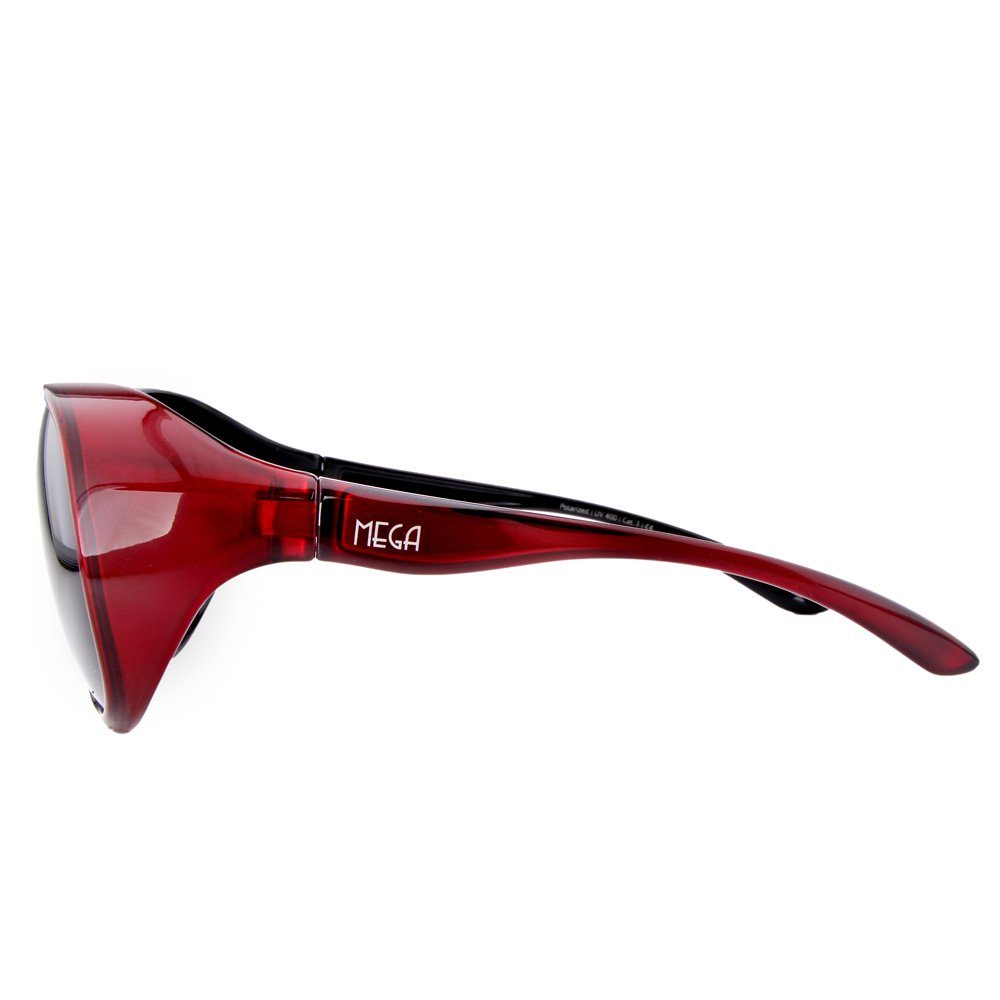 ActiveSol SUNGLASSES Sonnenbrille Stil Überziehsonnenbrille und Schiebebox Brillenputztuch) (inklusive Vintage Rot MEGA Damen