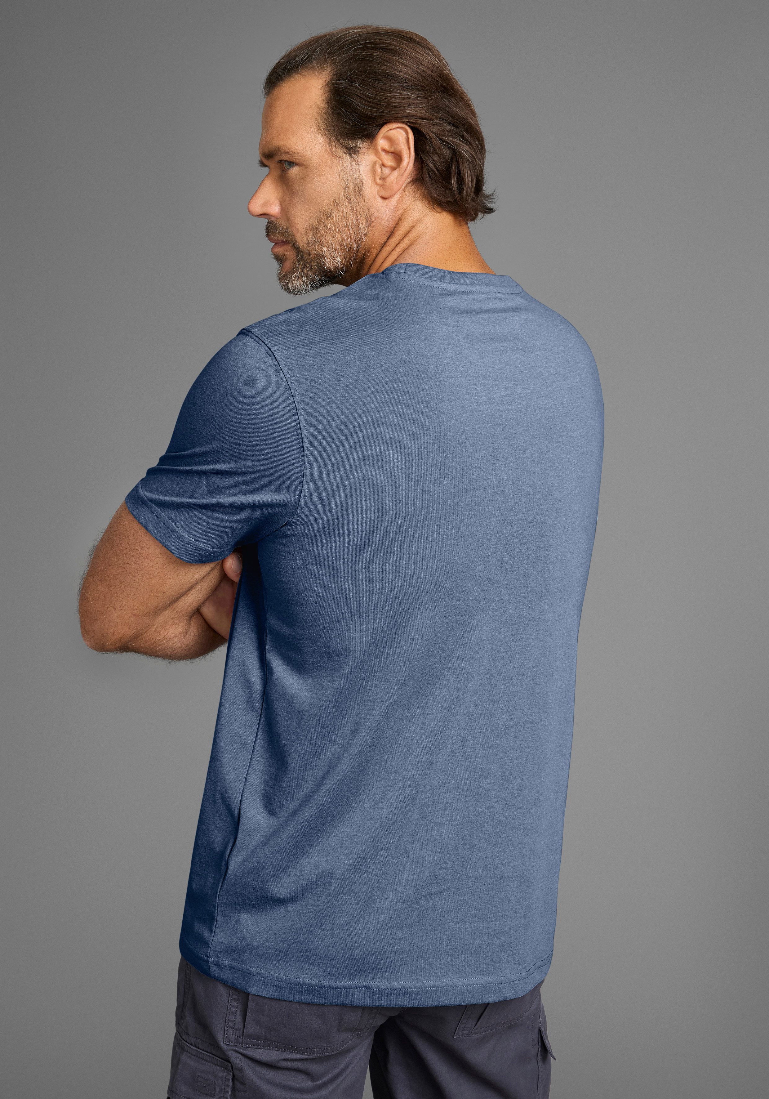 Man's World Rundhalsshirt (2er-Pack) Kurzarm, Basic-Stil, aus Baumwollmischung, 2er-Pack