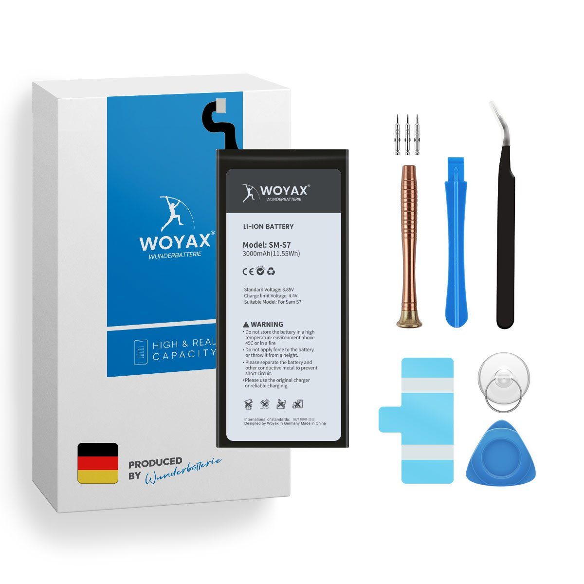 Woyax Wunderbatterie Akku für Samsung Galaxy S7 Ersatzakku / EB-BG930ABE Handy-Akku 3000 mAh (3.85 V)