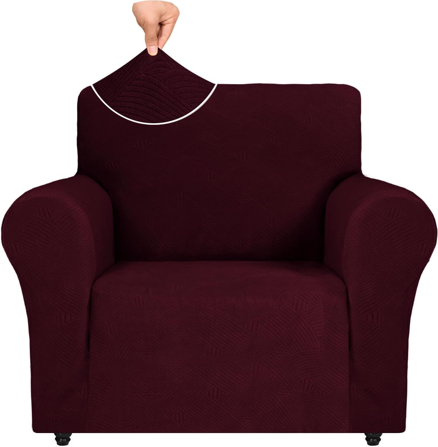 Agger Sofahusse Stretch Sofabezug, Sofa Überzug 1/2/3/4 Sitzer, Sofaschoner rutschfest, Elastisch Couch Überzug Mit Armlehnen, Sofaüberwurf Couch Überwurf