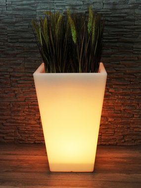 Arnusa Pflanzkübel LED beleuchtet Blumenkübel 69,5 x 45 cm RGB Akku kabellos verwendbar (PL409S), Gartenleuchte moderner Blumentopf mit Netzstecker