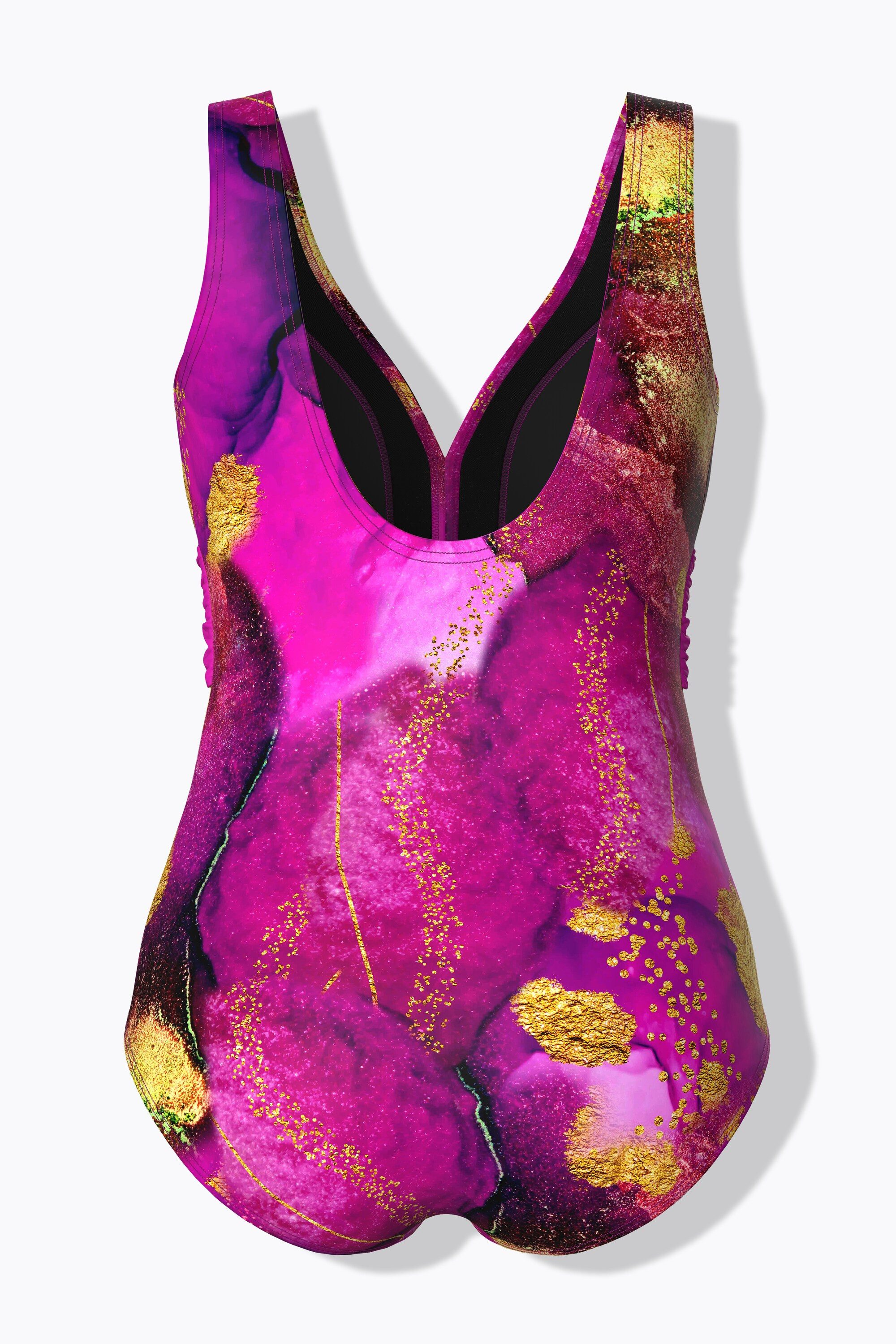 Ulla Popken Badeanzug Badeanzug Zierband Schnalle Softcups günstig online kaufen