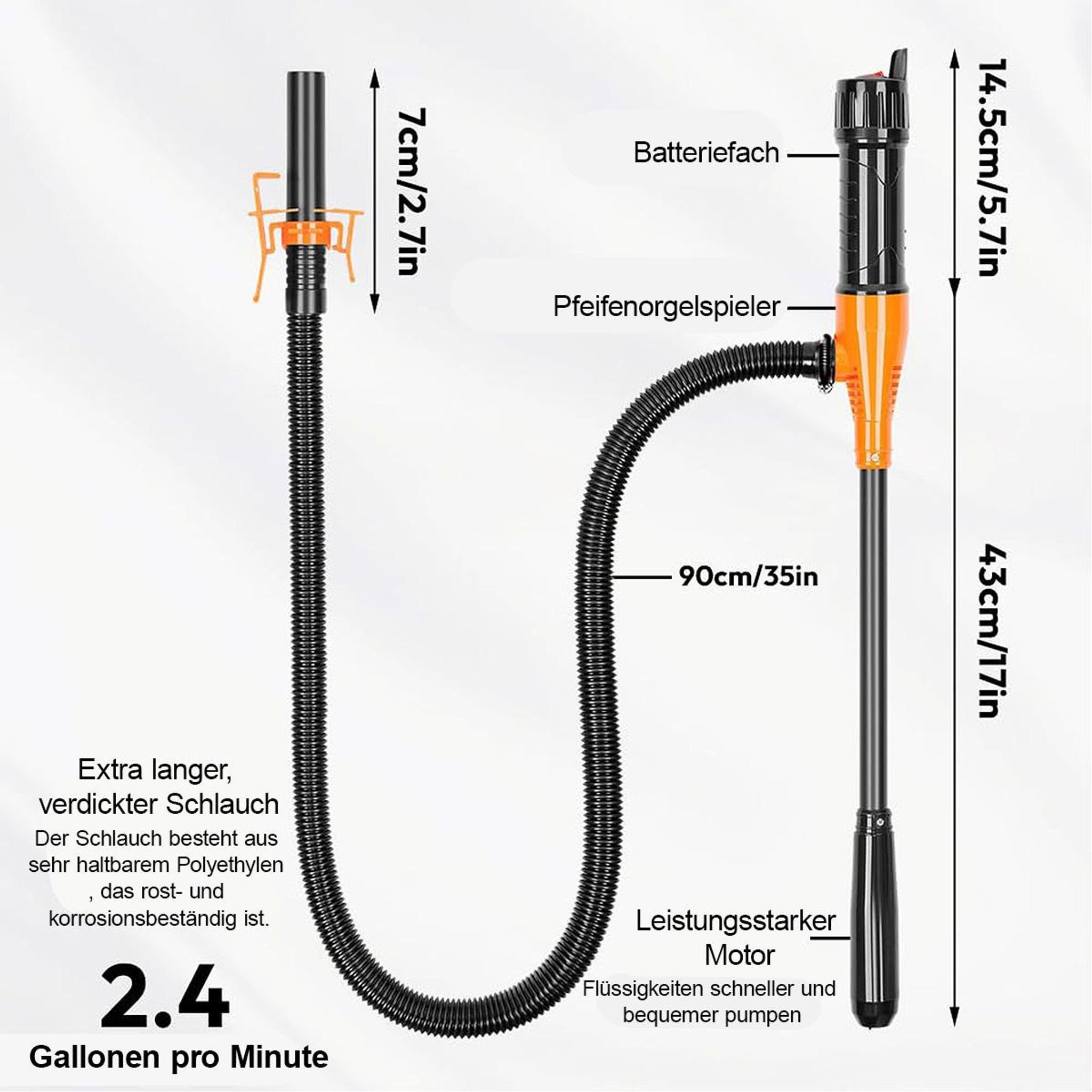 FELIXLEO Elektropumpe Elektrische Siphonpumpe Transferpumpe Benzinpumpe für Kanister – Bild 2 von 5