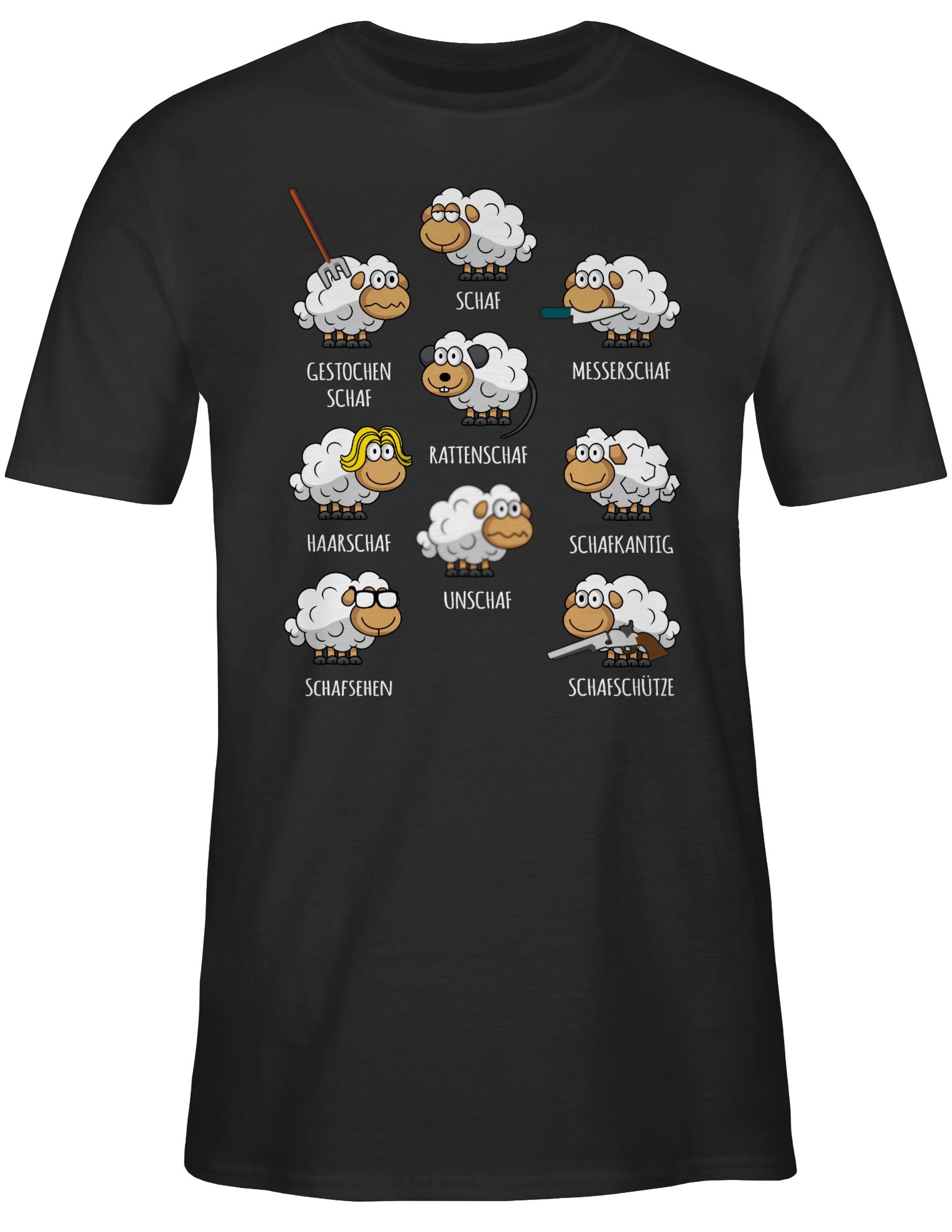 Shirtracer Witzig Schwarz T-Shirt Schäfer Schaf Schäfchen Schafe 01 Schafbauer Schaf Sheep Lustig