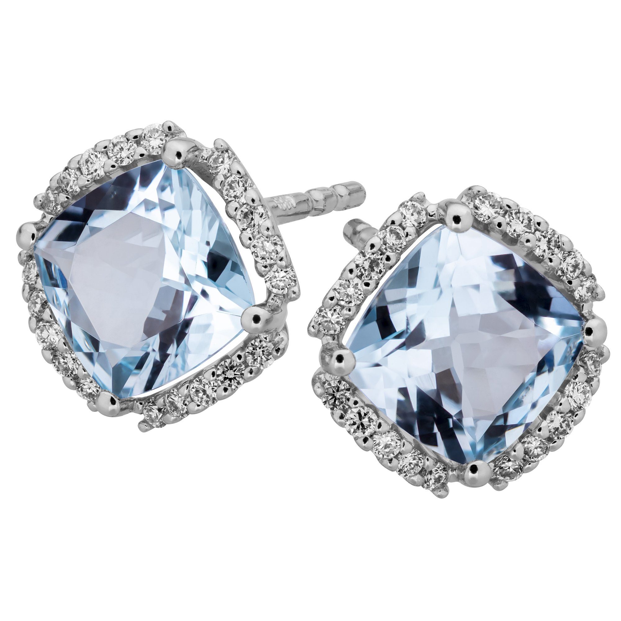 Orolino Paar Серьги-гвоздики Gold 585 mit Blautopas (beh) + 40 Brillanten zus. 0,16ct.