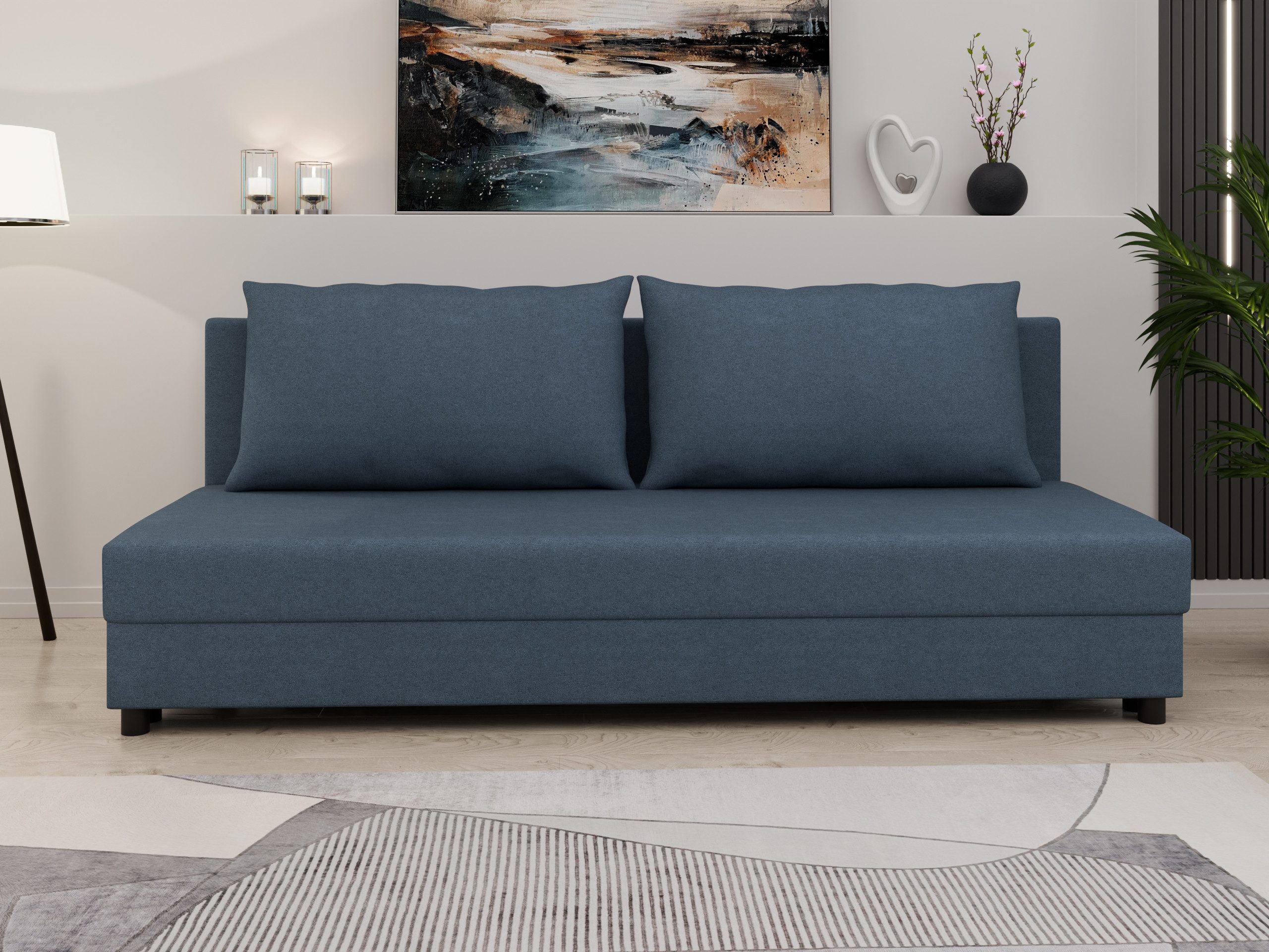 Homesy Schlafsofa Schlafsofa FACILE mit Bettkasten – Moderne 2-in-1 Couch mit Stauraum, mit Relaxfunktion