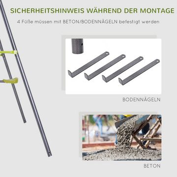 HOMCOM Doppelschaukel Schaukelset, Kinderschaukel Gartenschaukel Schaukelset mit Wippe Kletterseilleiter