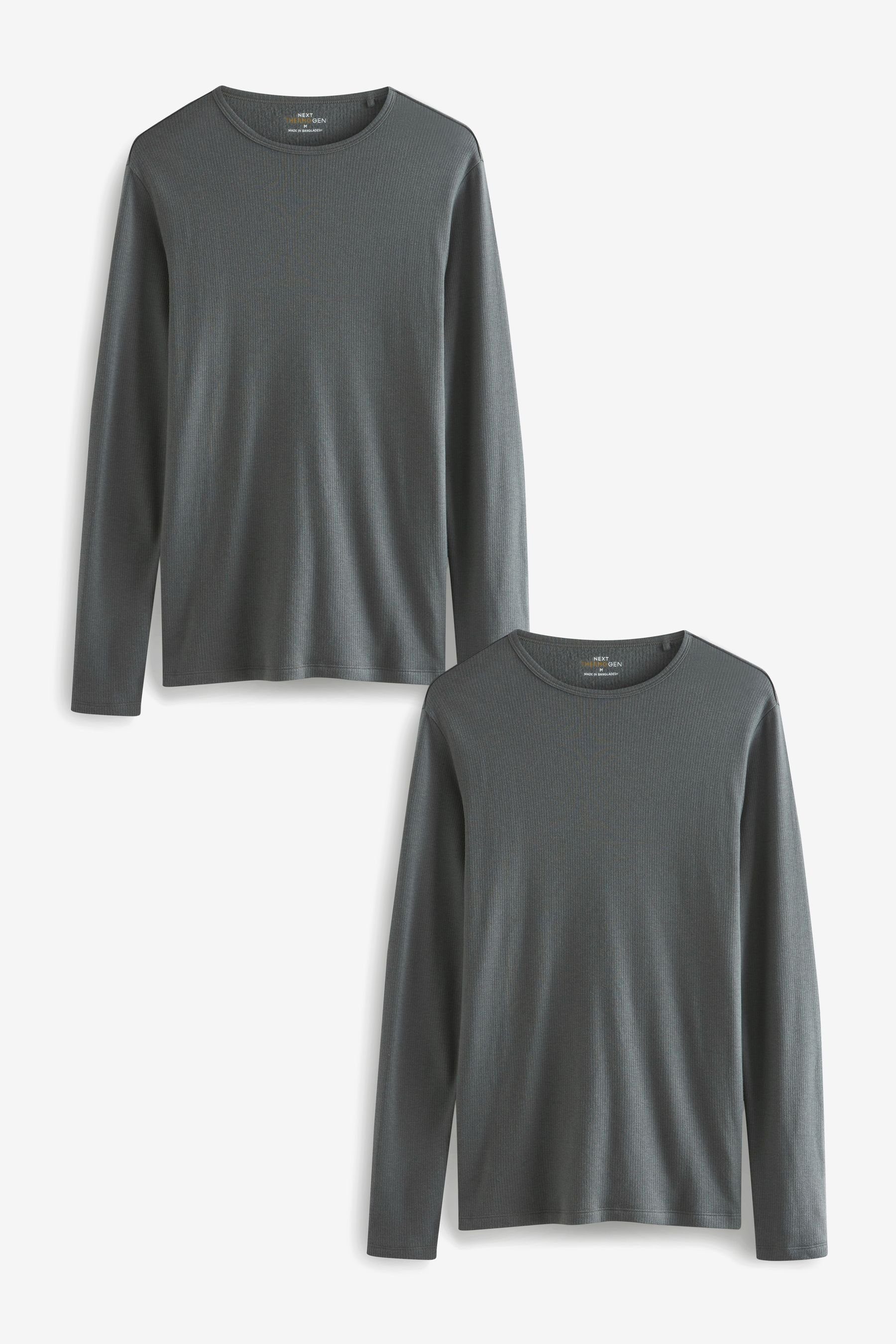 Next Thermounterhemd Thermoshirt Langärmliges 2er-Pack - Grey (2-St)