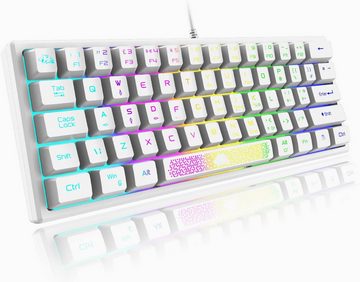 ZIYOU LANG RGB-Chroma-Hintergrundbeleuchtung Gaming-Tastatur (mit Immersives Spielerlebnis, halbmechanisches Tastenkappendesign)