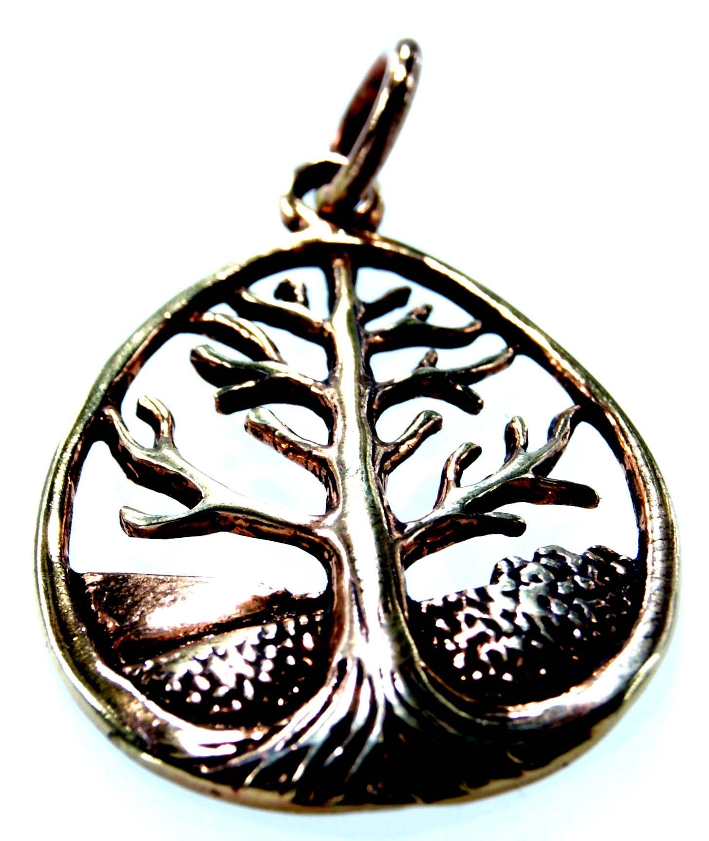 Kiss Lebensbaum Yggdrasil Bronze Lebens of Anhänger Tree Baum Leather Kettenanhänger of Life