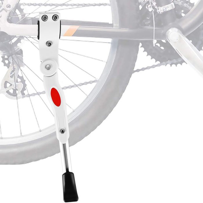BlingBin Fahrrad-Seitenständer Fahrradständer Hinterbau Seitenständer Einstellbar für 22" -27" Weiß