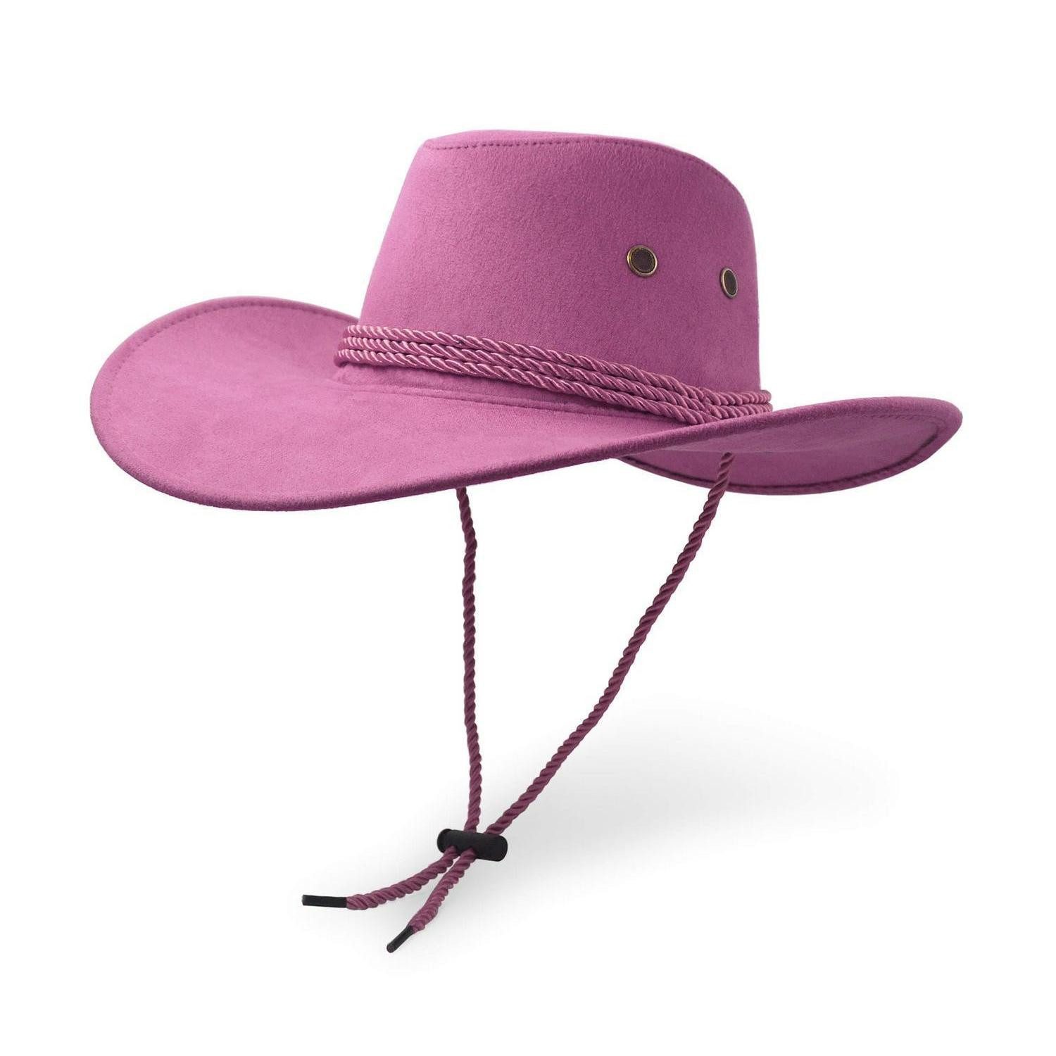 LuxusKollektion Cowboyhut Cowboyhut Sonnenhut Westernhut Kunstleder Einheitsgröße rose