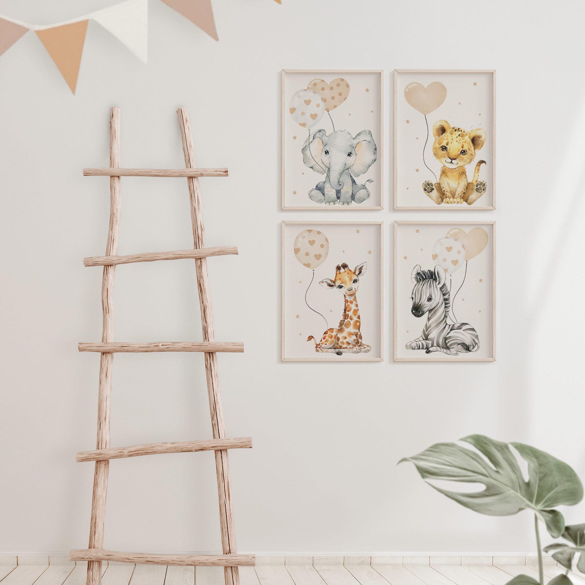 MeinBaby123® Poster Bilder Kinderzimmer, Tiere Poster Kinderzimmer Deko, Ba günstig online kaufen