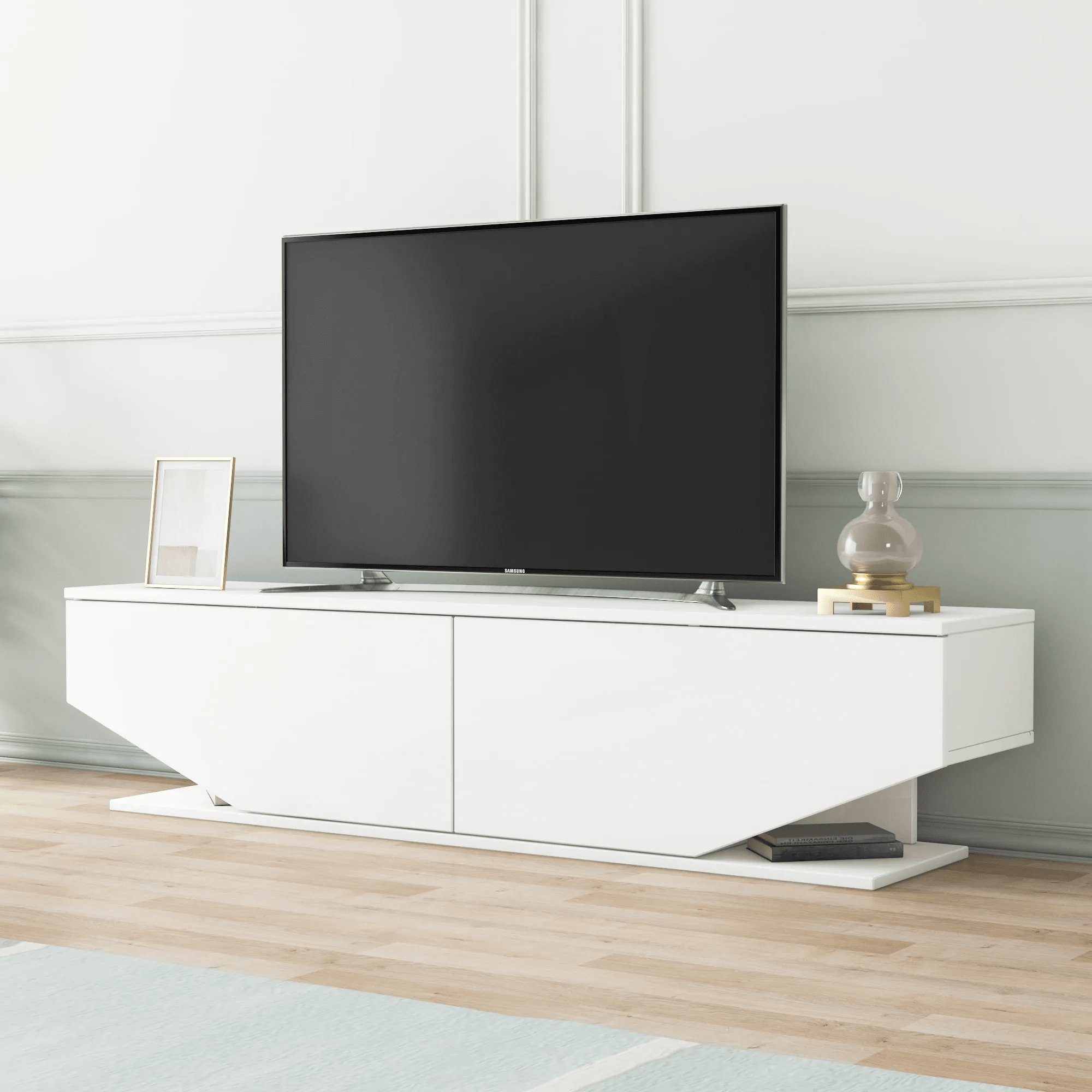 Weiß 32cm TV-Schrank 160cm 37cm Minimadecor x Ares x
