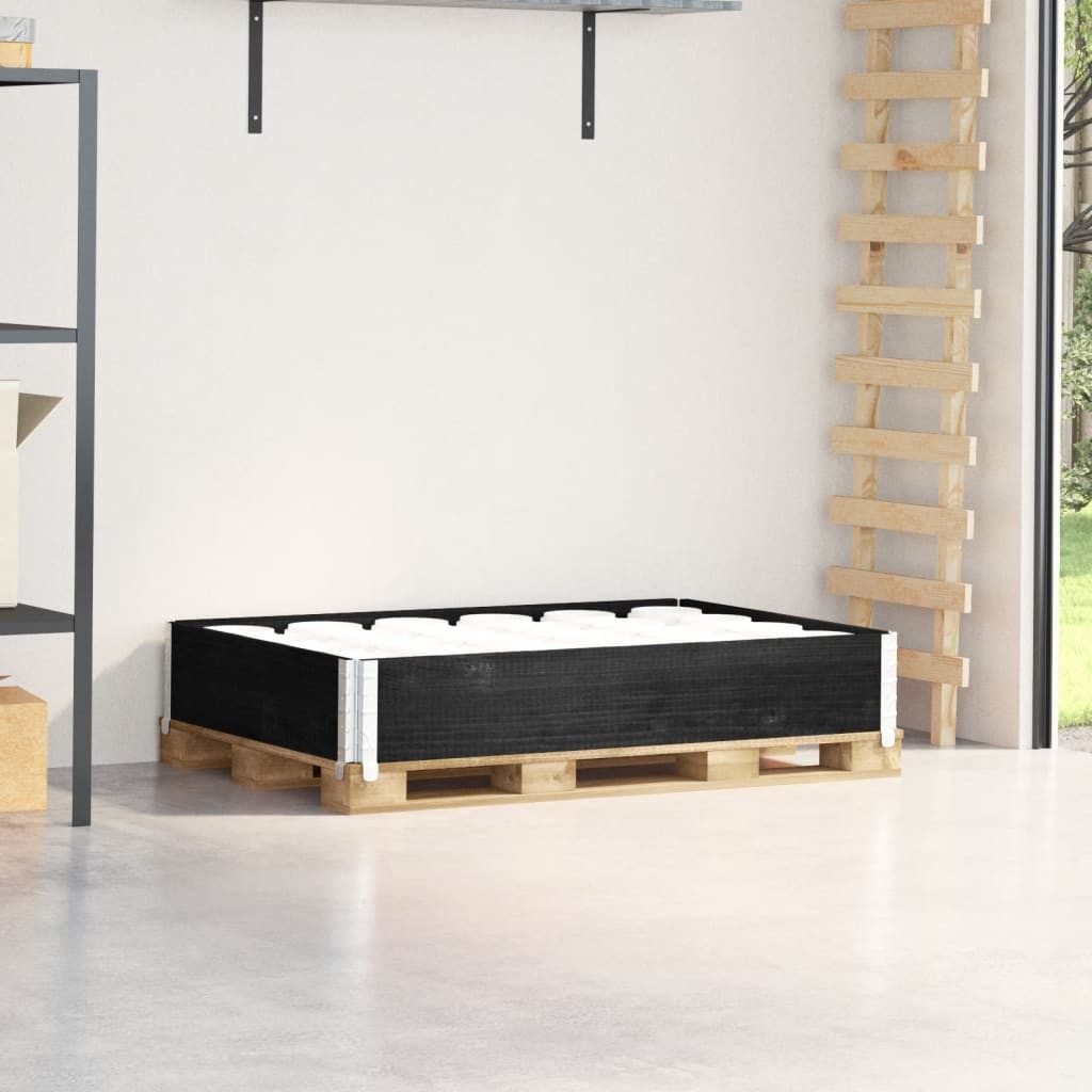 vidaXL Hochbeet, Paletten-Aufsatzrahmen Schwarz 120x80 cm Massivholz Kiefer