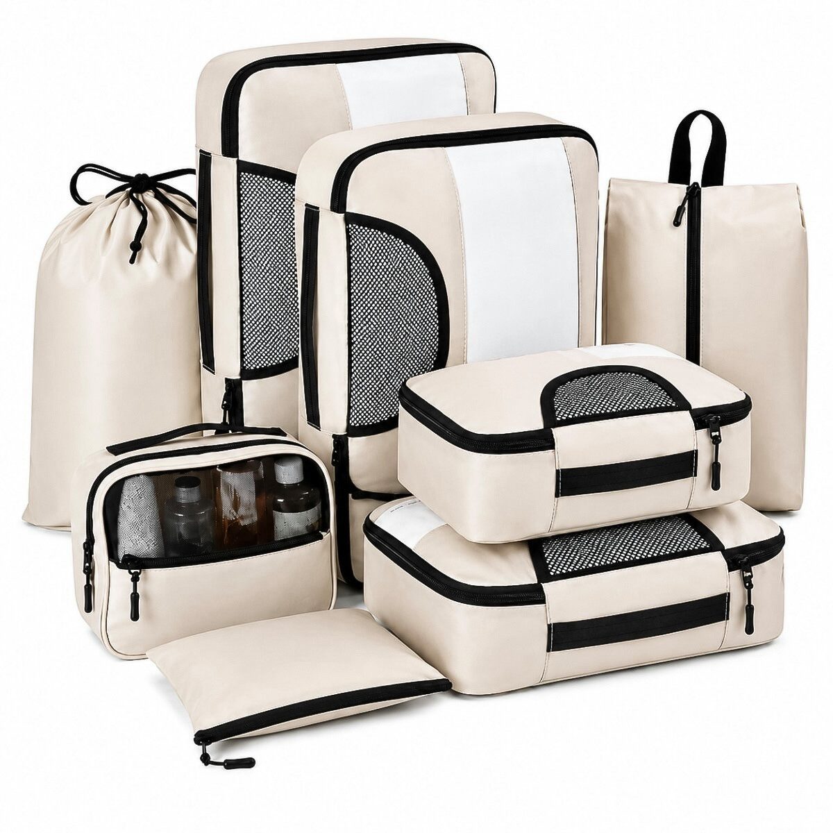 R2 Invest Kofferorganizer Reise Organizer Set 8 Teile Packwürfel für Koffer und Rucksack (8-tlg)