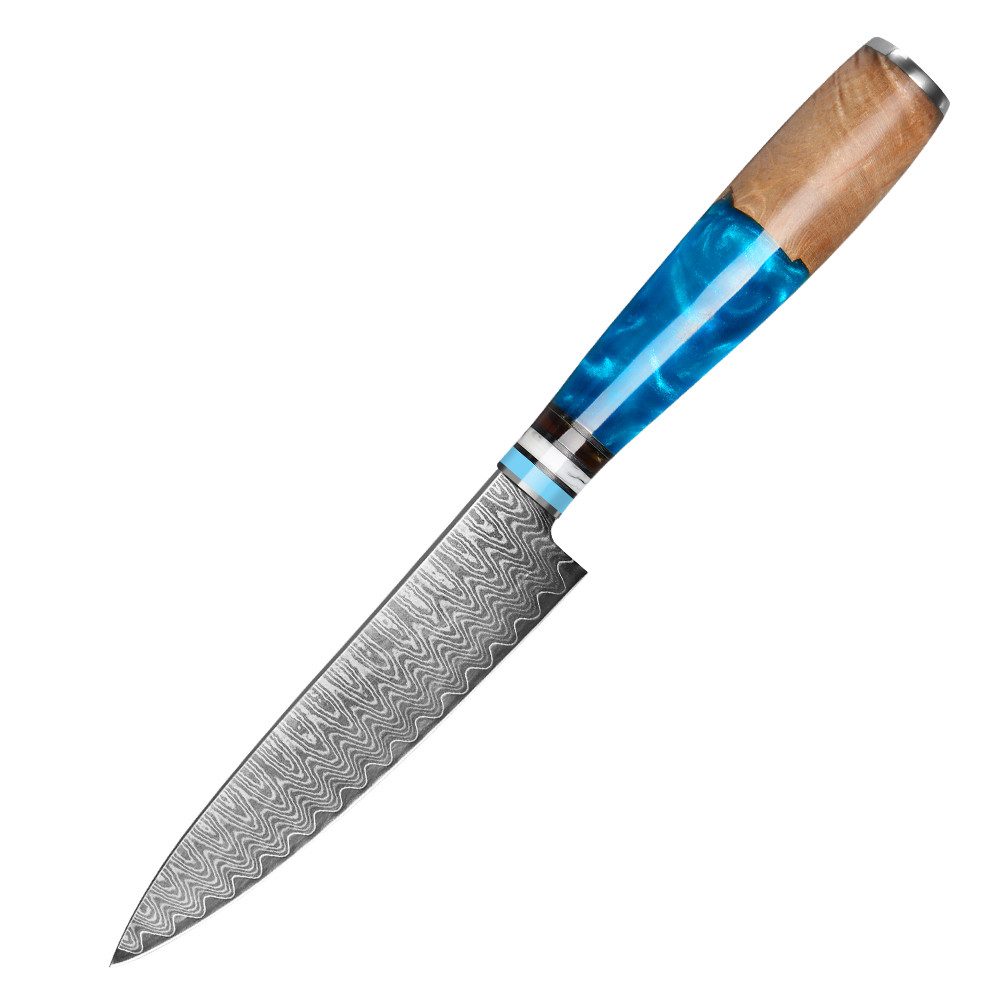 KingLux Damastmesser 5 Zoll Damast Allzweckmesser 67 Schichten 10Cr15Mov Damaststahl