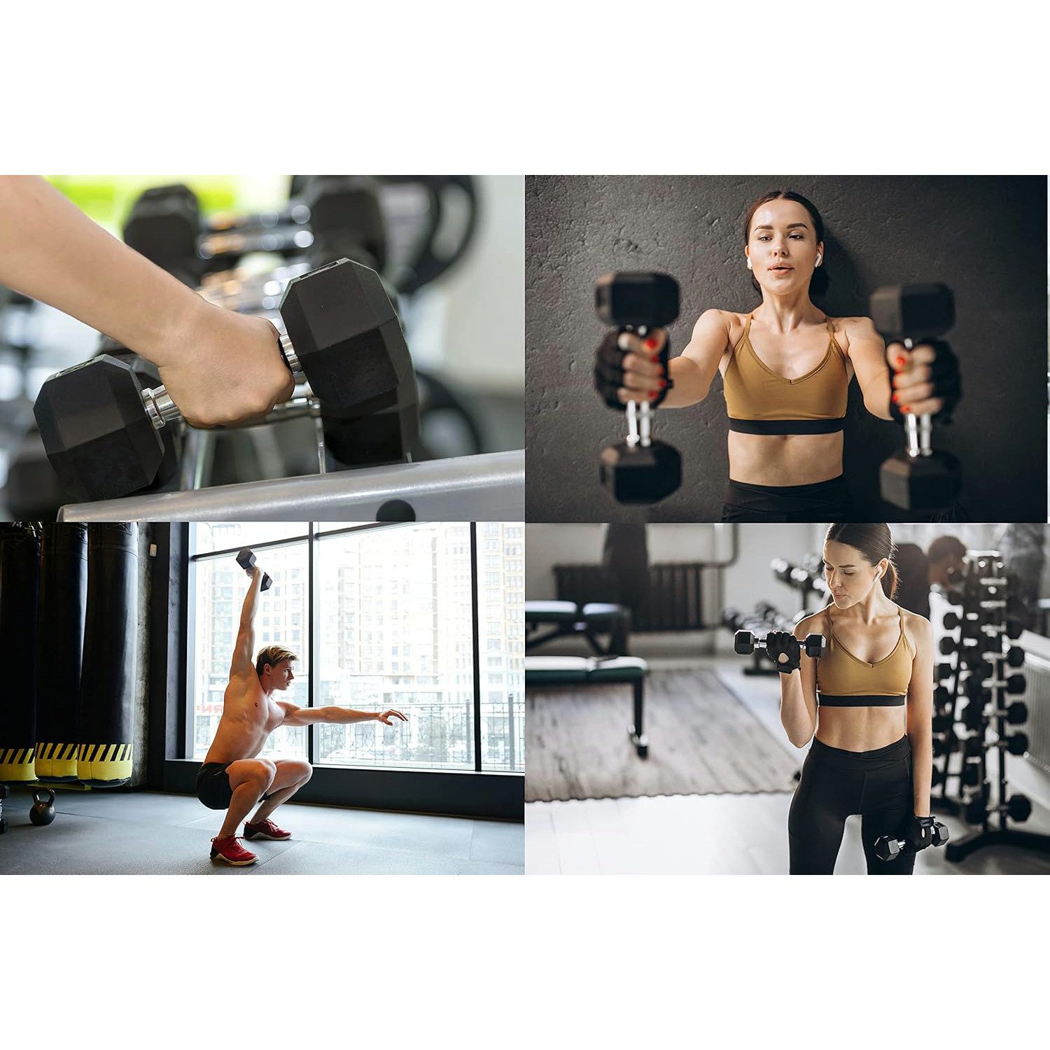 body coach Kurzhantel / Hexagon Hantel, (5kg), aus Gusseisen mit Gummi-Ummantelung
