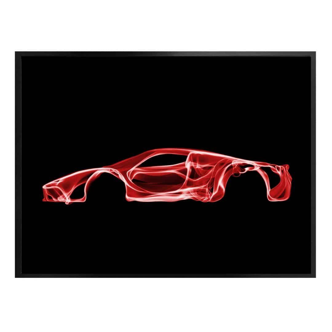 K&L Wall Art Poster Poster Mielu Neon Streets Kult Retro Auto Nebel Rennwagen, Wohnzimmer Wandbild modern