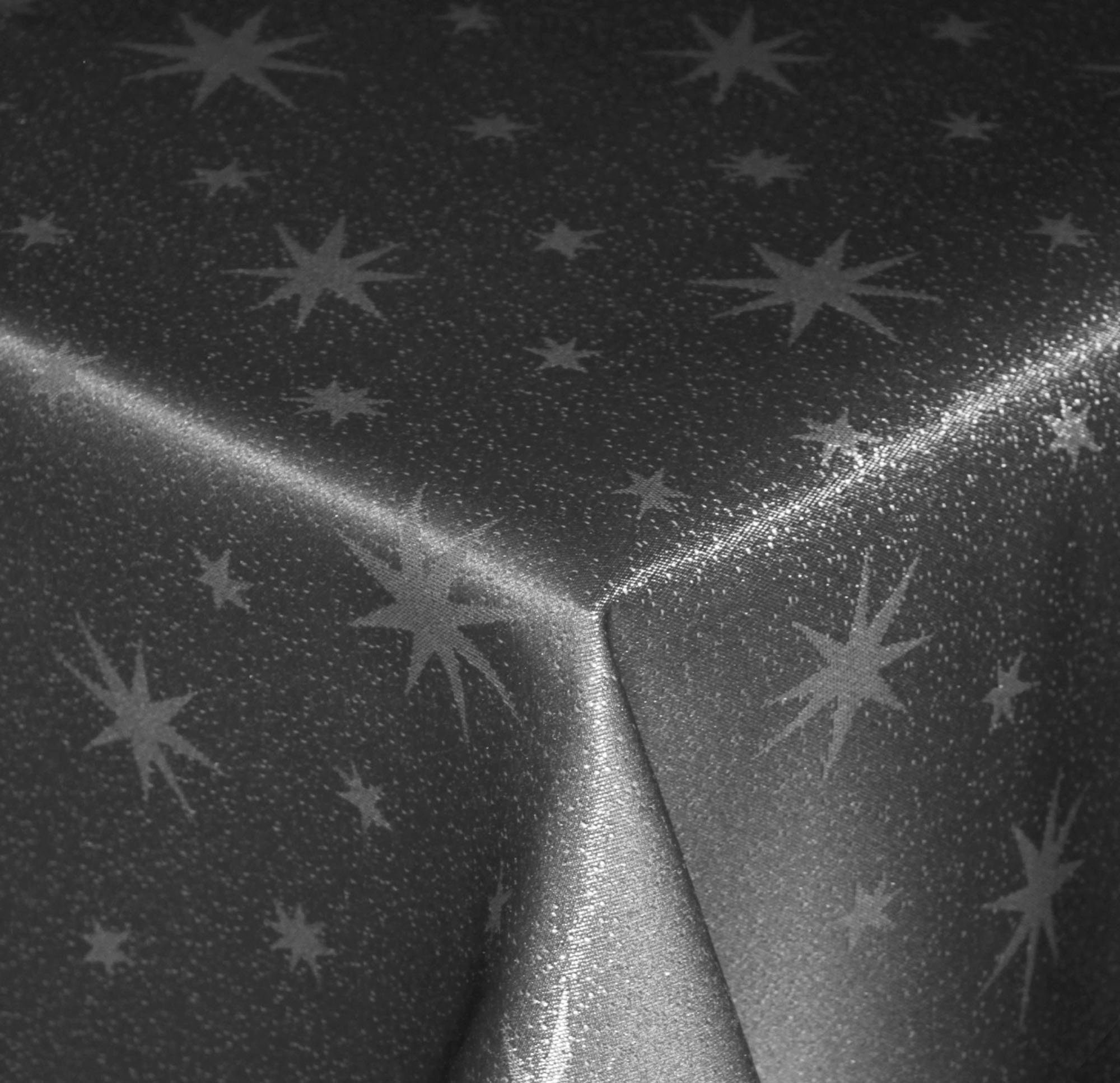 Haus und Deko Tischdecke Tischdecke Weihnachten 90 x 90 cm Lurex Sterne, Lurex Sterne Grau