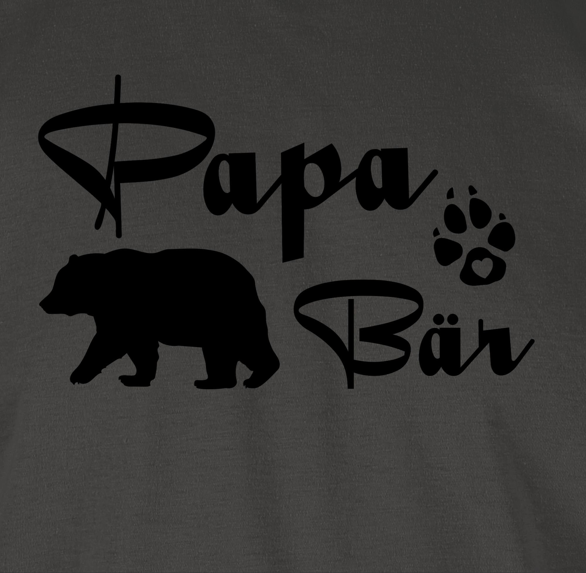 für 02 Shirtracer Bär Papa Dunkelgrau Papa T-Shirt Vatertag Lettering Geschenk
