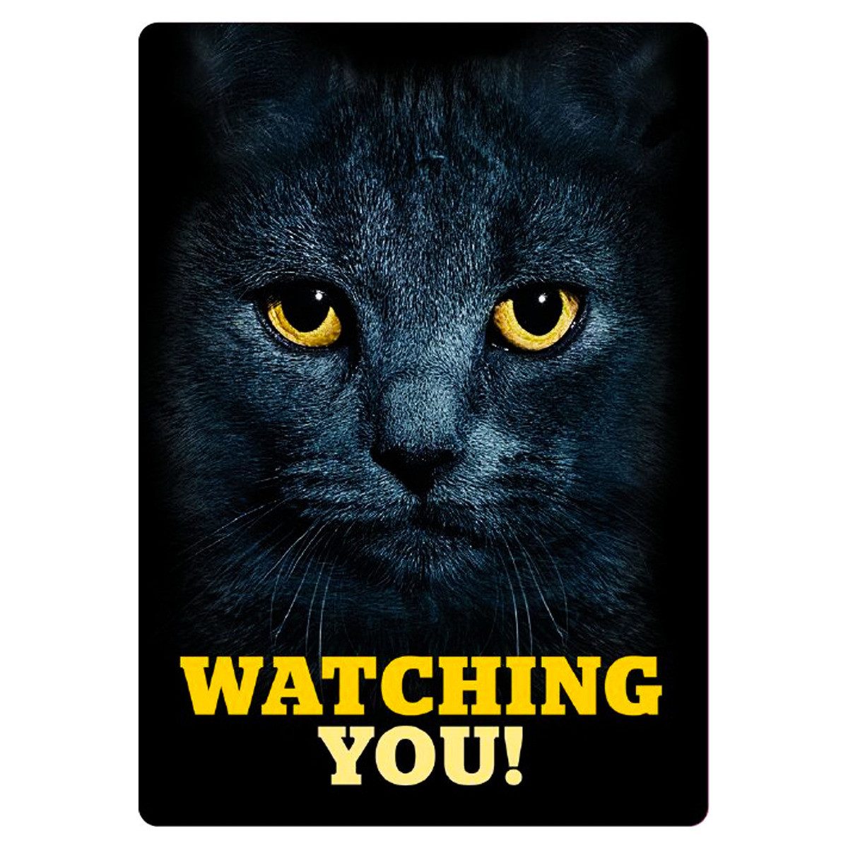 Flamingo Warnschild Blechschild Hochformat "Watching you"dunkel