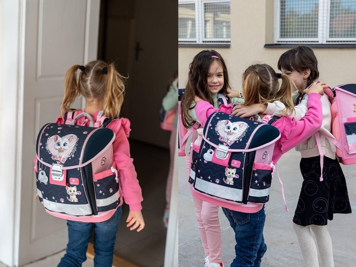 Belmil Schulranzen "Classy" 2026 Set 1. Klasse neue Designs, Kätzchen, 4tlg.,1. Klasse, Grundschule, Einschulung, Mädchen