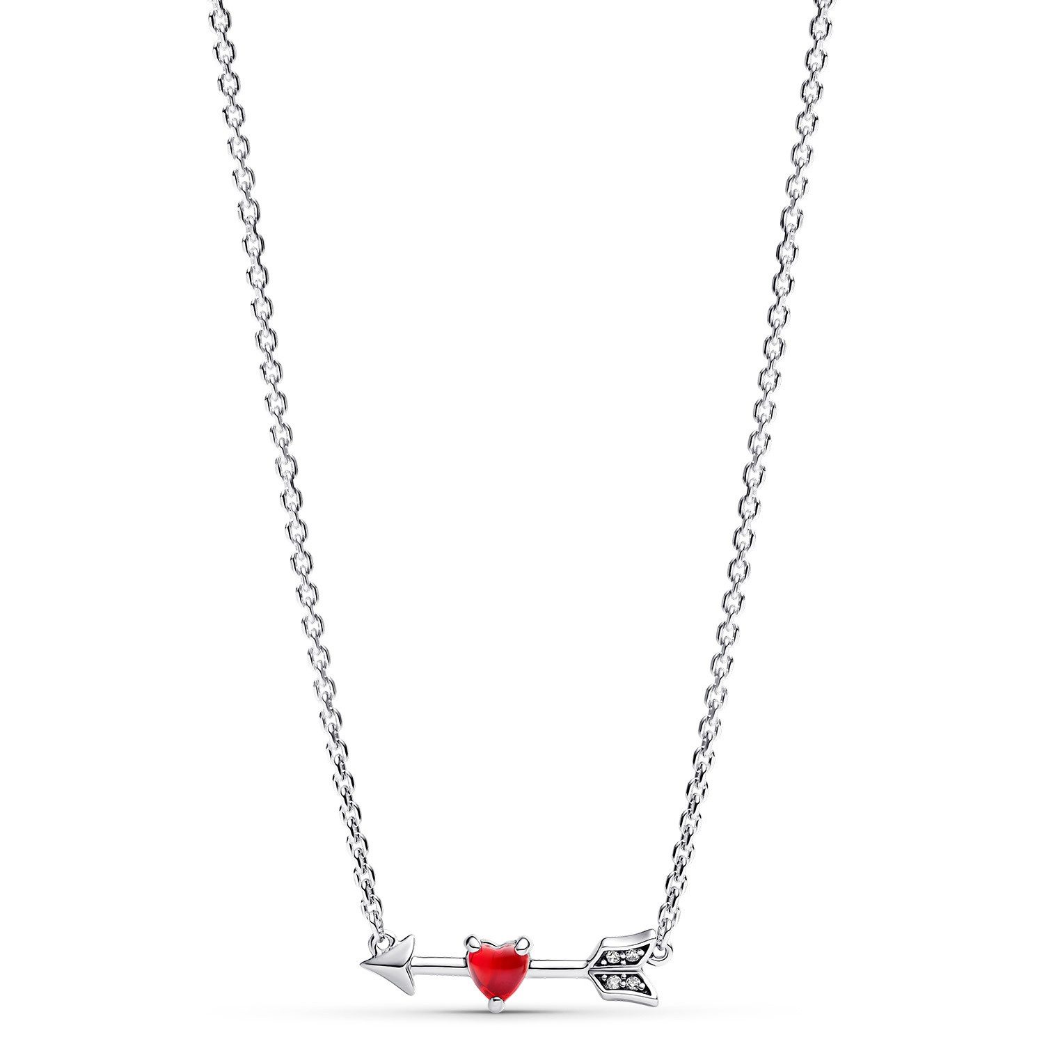 Kette mit Anhänger Silber Pfeil und Muranoglasherz