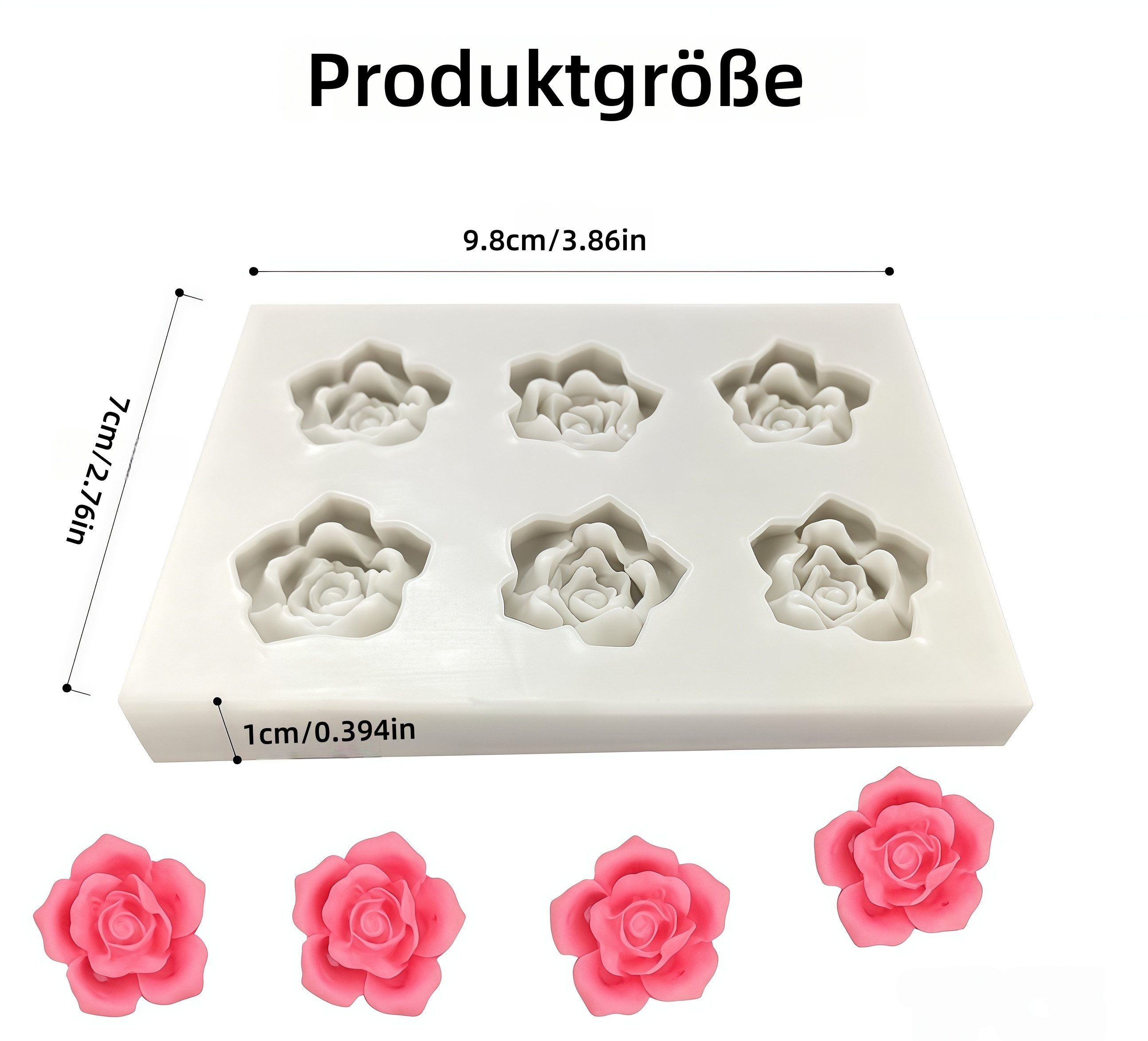 FOUORTUNATE-BEE Silikonform Silikonform Rose für Fondant, Kerzen, Seife & DIY Deko, (1-tlg), Vielseitige Rose-Form für Harz, Schokolade & Bastelarbeiten