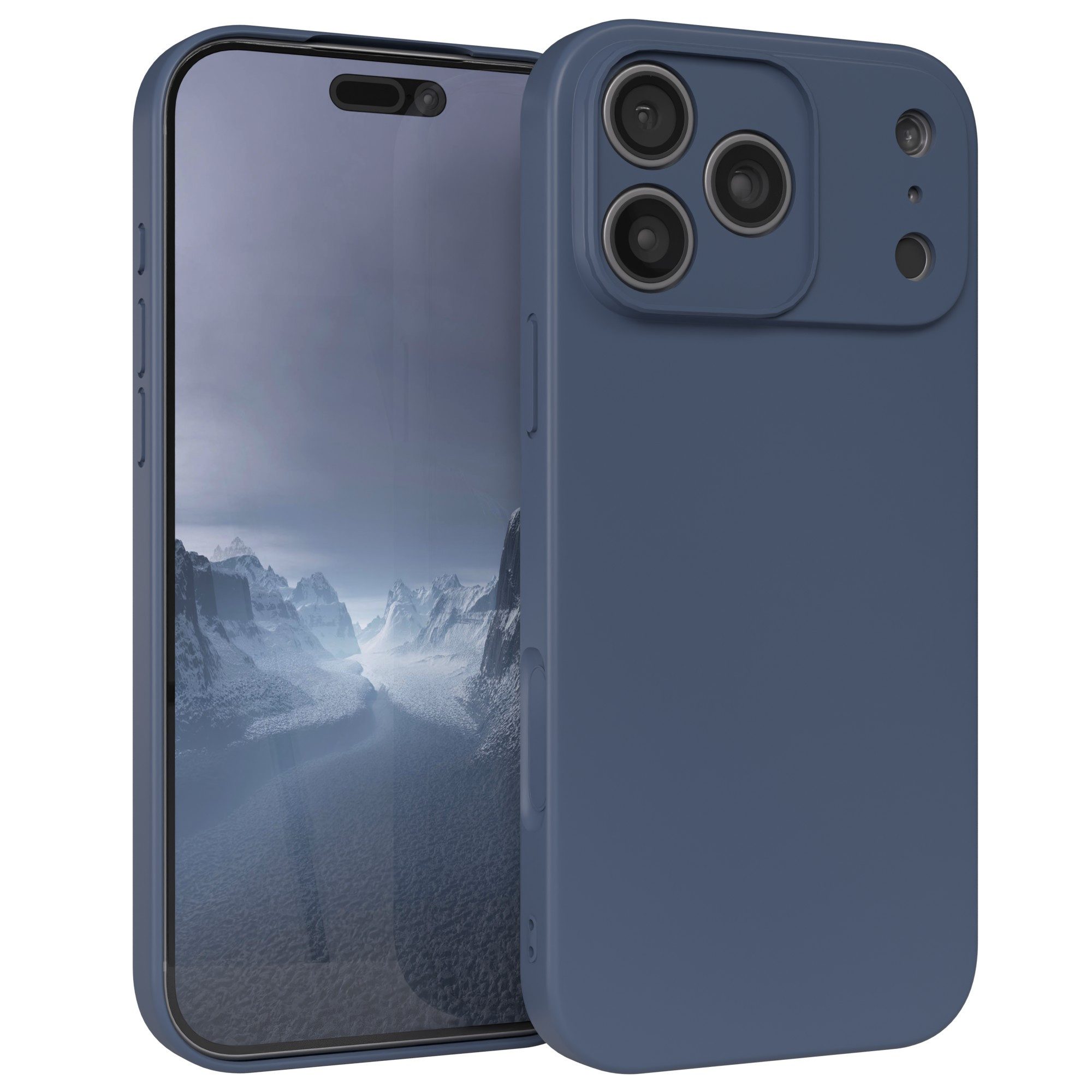 EAZY CASE Handyhülle für Apple iPhone 17 Pro Max Hülle Silikon 6,9 Zoll, Handy Softcase mattierte Silikonhülle Back Cover Soft Blau / Petrol