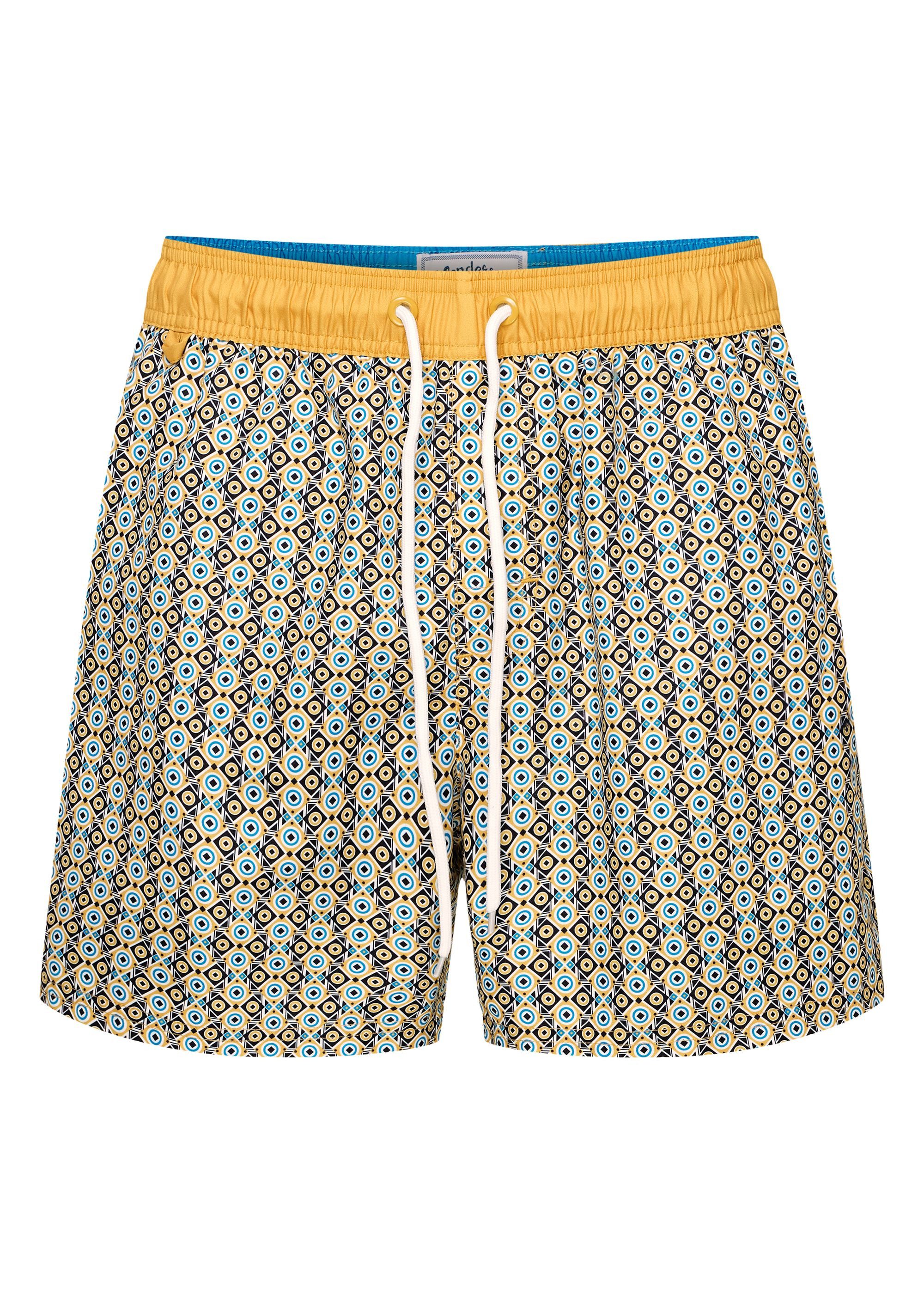 Henderson Badeshorts Bequeme Badeshorts aus schnelltrocknendem Polyester gemustert Osaka (1-St)