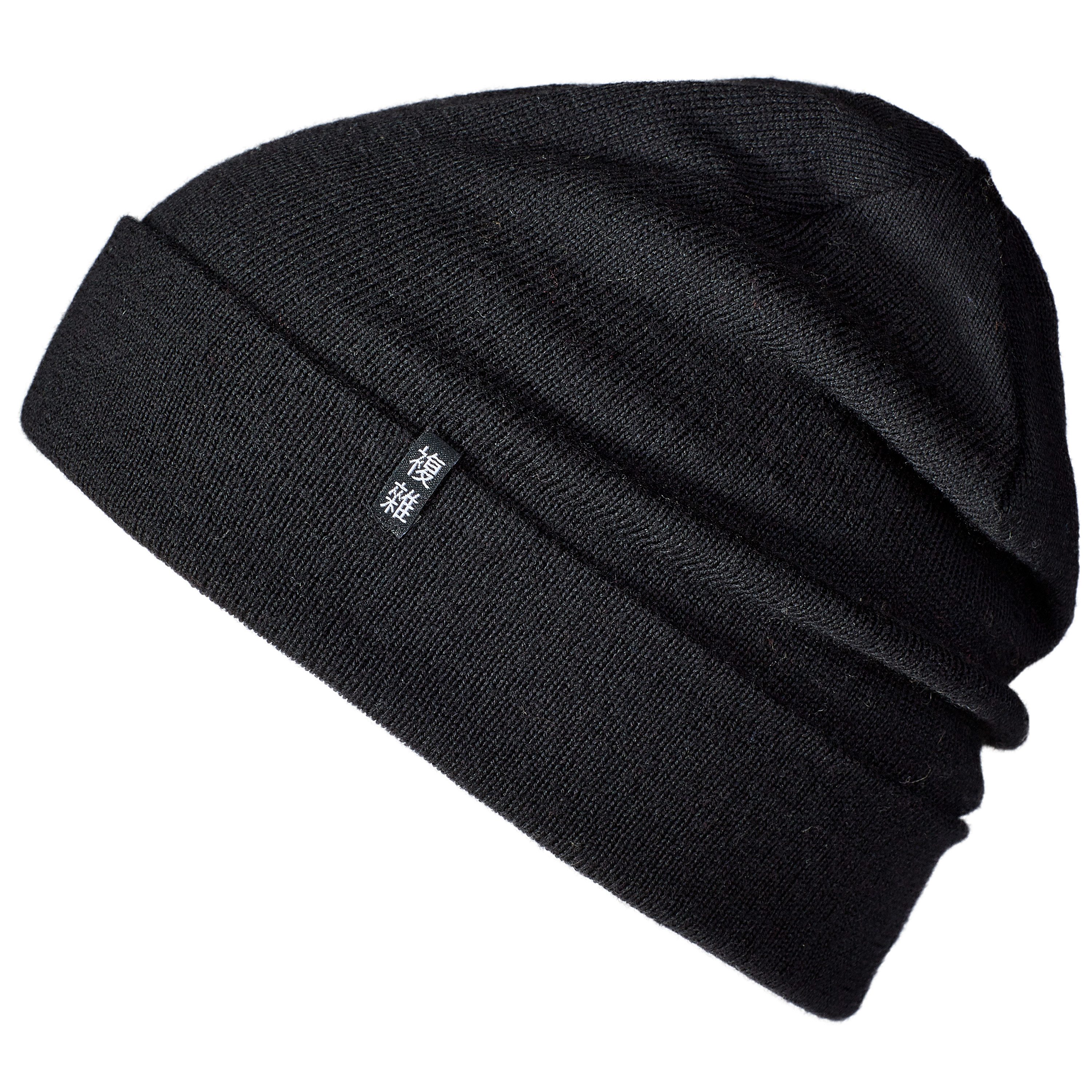 Enter the Complex Beanie Mütze, Damen und Herren 100% Merino Wolle, 2-Lagig gestrickt