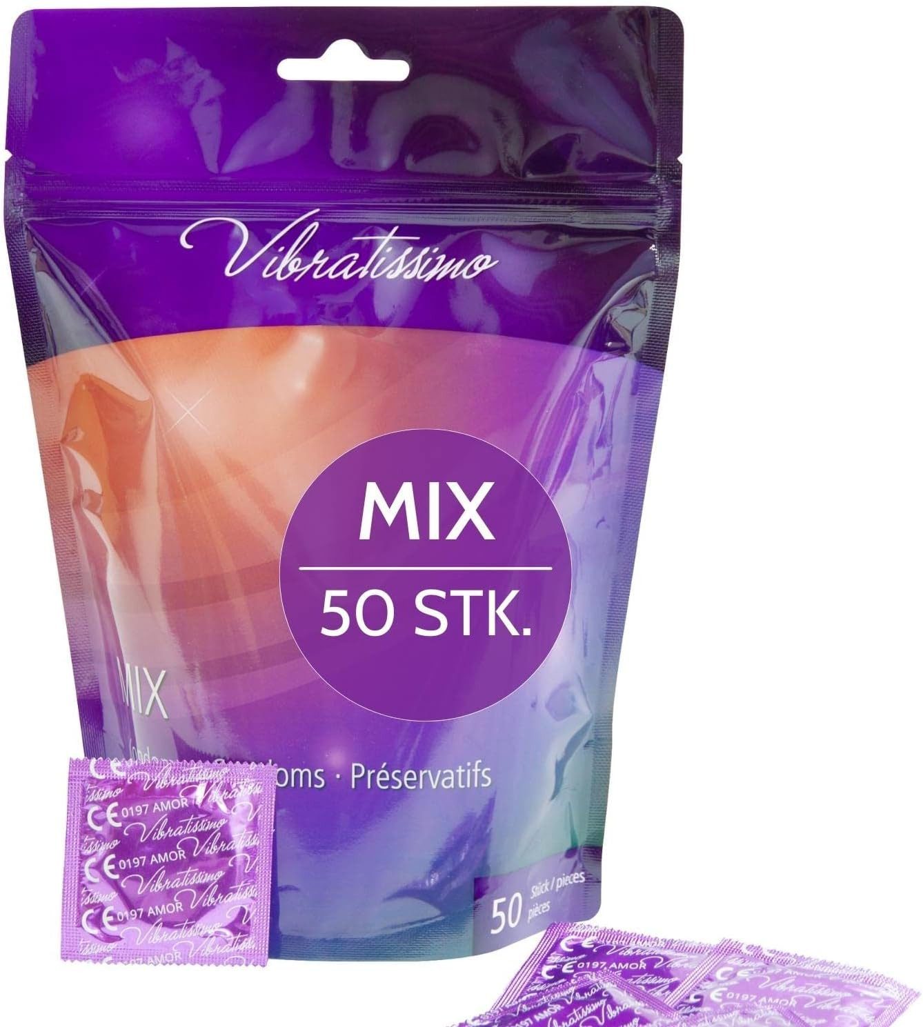 Vibratissimo Kondome Premium Nature, Color, Mix, verschiedene Aromen, Farben, Strukturen