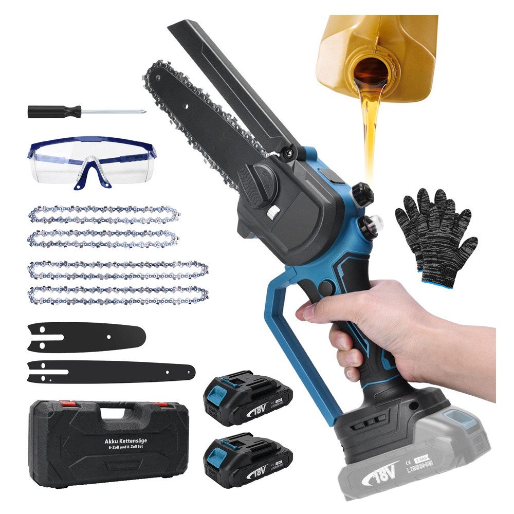 XERSEK Akku-Kettensäge mit Akku 4000 mAh, 8 Zoll und 6 Zoll Bürstenlose Min günstig online kaufen
