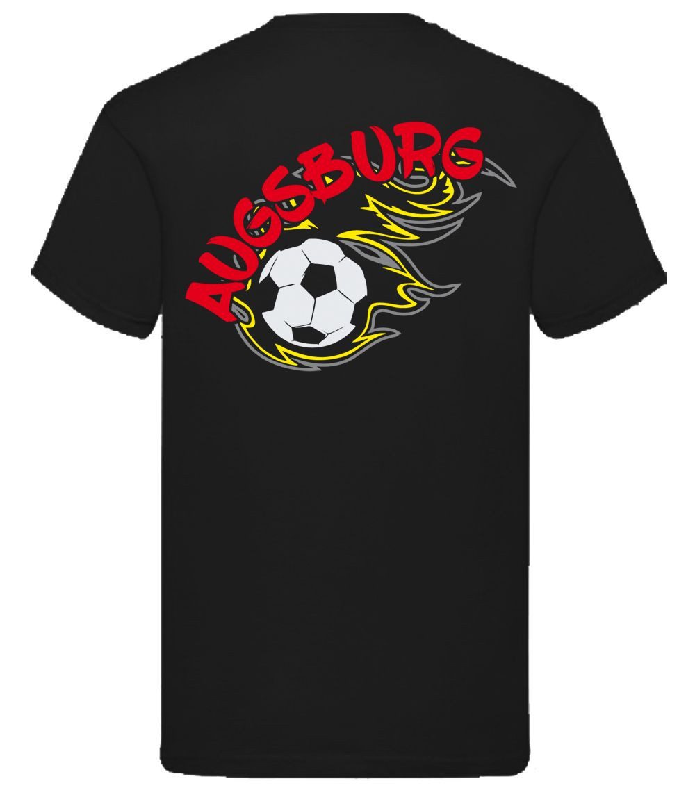 G-graphics T-Shirt Augsburg in flames – Feuer-Fussball – mit Front- & Backprint (1-tlg) Herren T-Shirt mit einem Motiv für den echten Fan