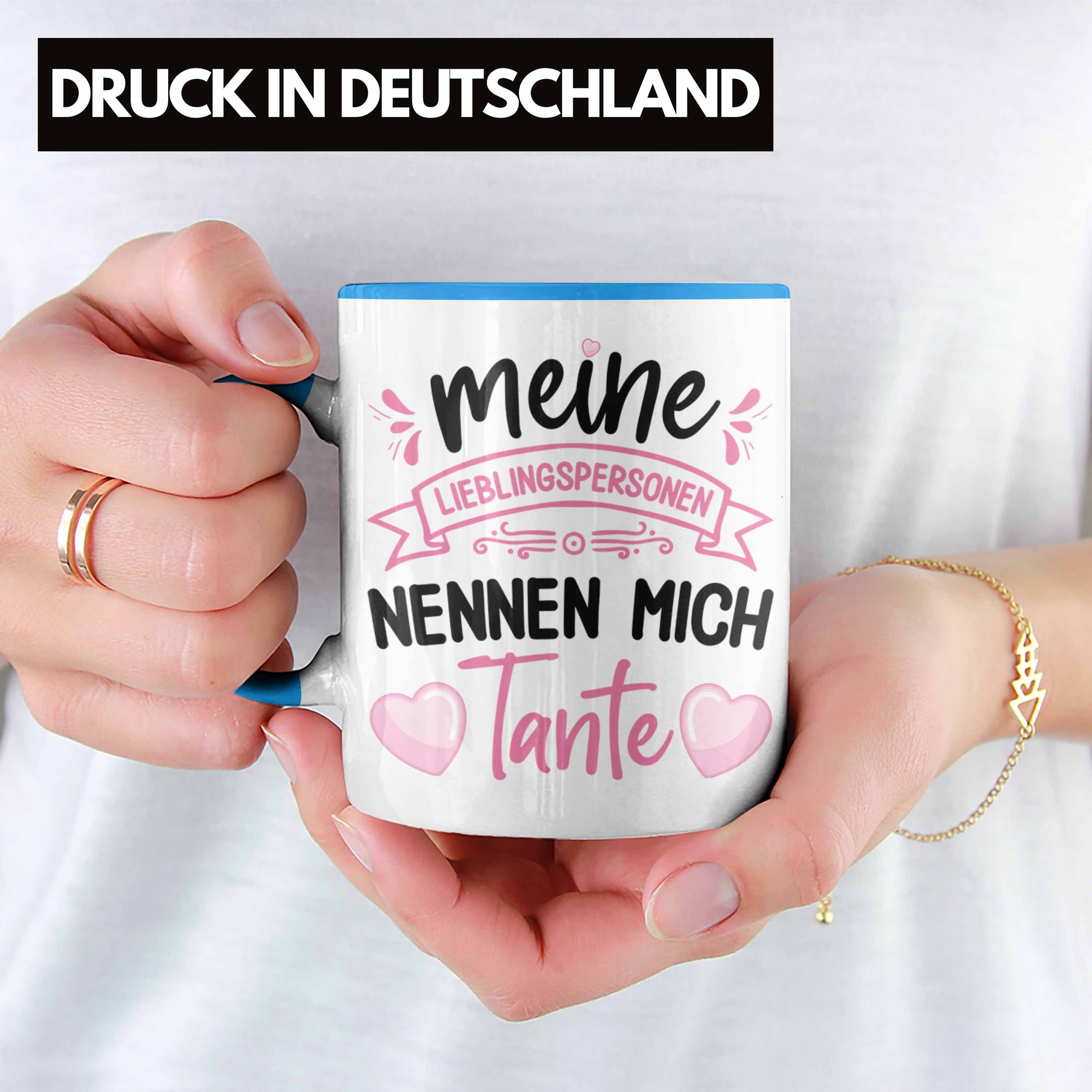 Trendation Tasse Trendation - Tante Geschenkidee Lustig Tante Geschenk für Tasse Blau Geburtstag Spruch Weihnachten