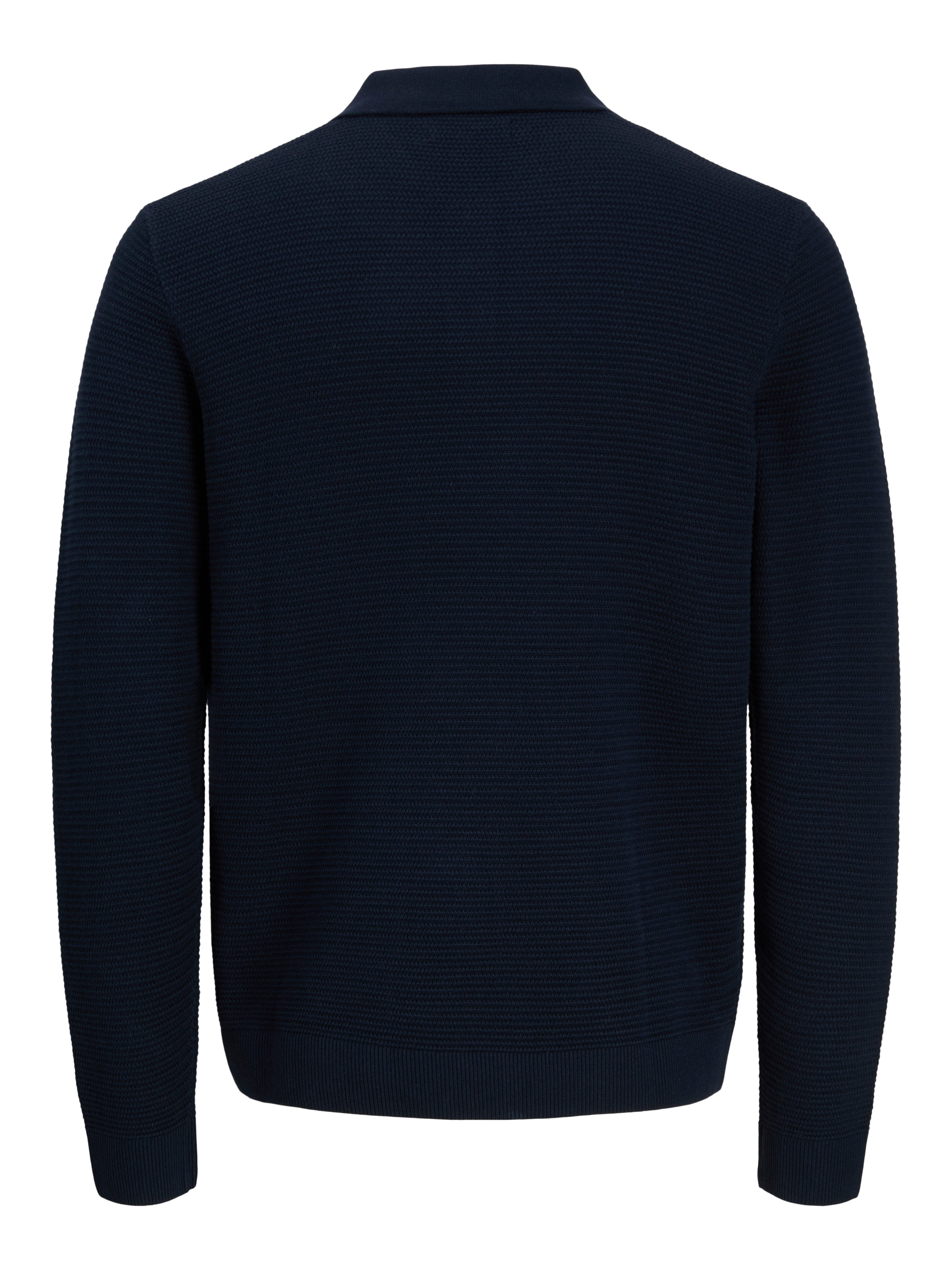 Jack & Jones Polokragenpullover JPRBLURILEY KNIT POLO LS Baumwolle – Bild 4 von 5