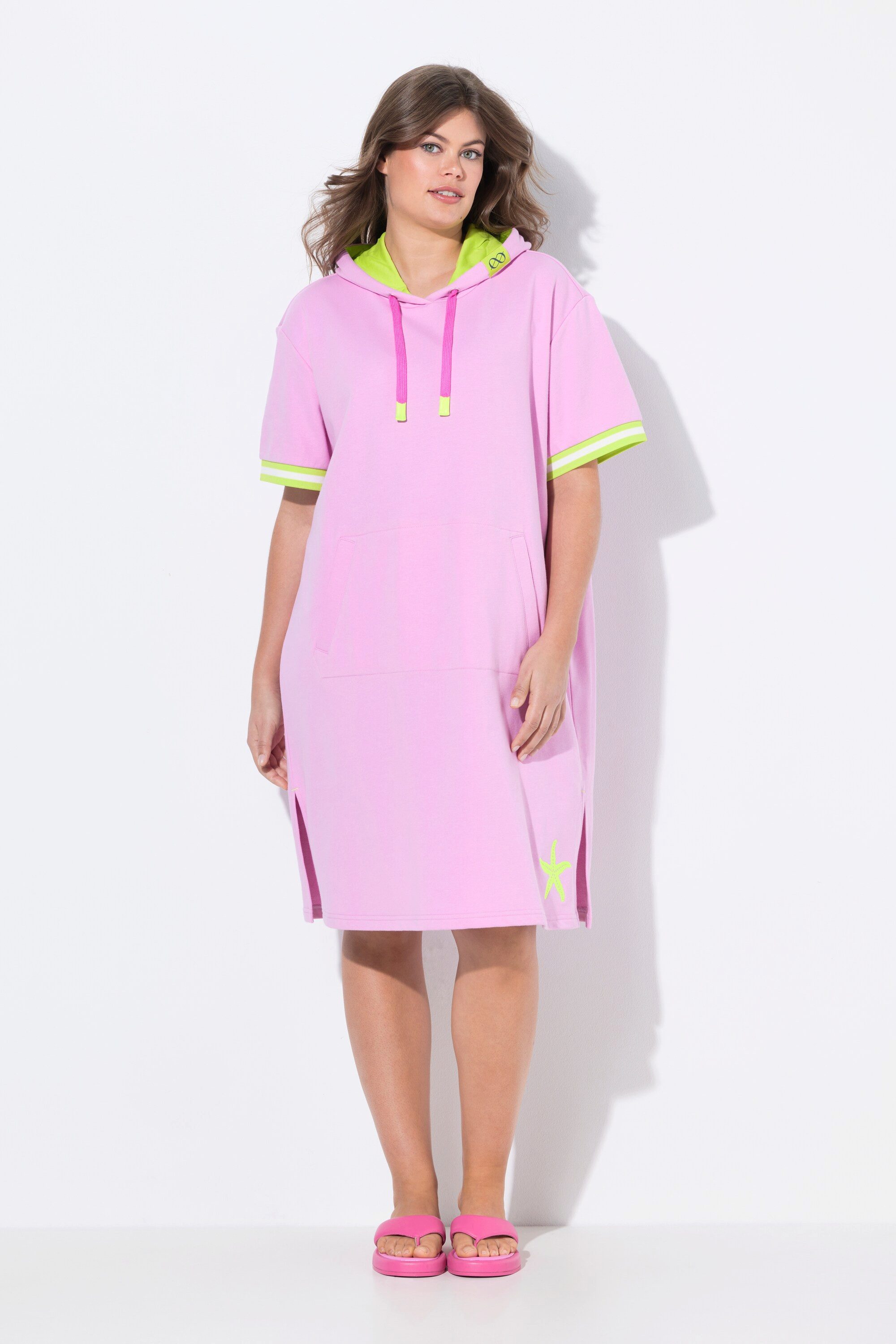 Jerseykleid Strandsweatkleid 1/2 Arm Kapuze