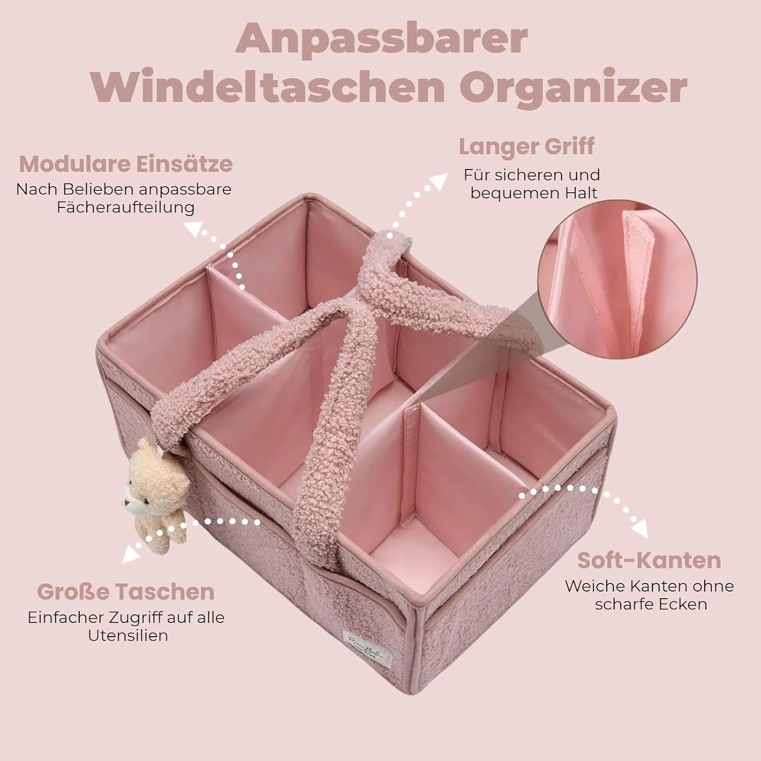 nsihing Wickeltasche Wickeltisch Organizer, Tragbarer Wickelkorb