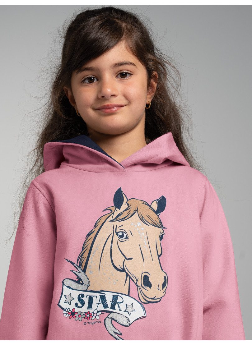 Trigema Kapuzensweatshirt TRIGEMA Hoodie mit großem Pferde-Printmotiv