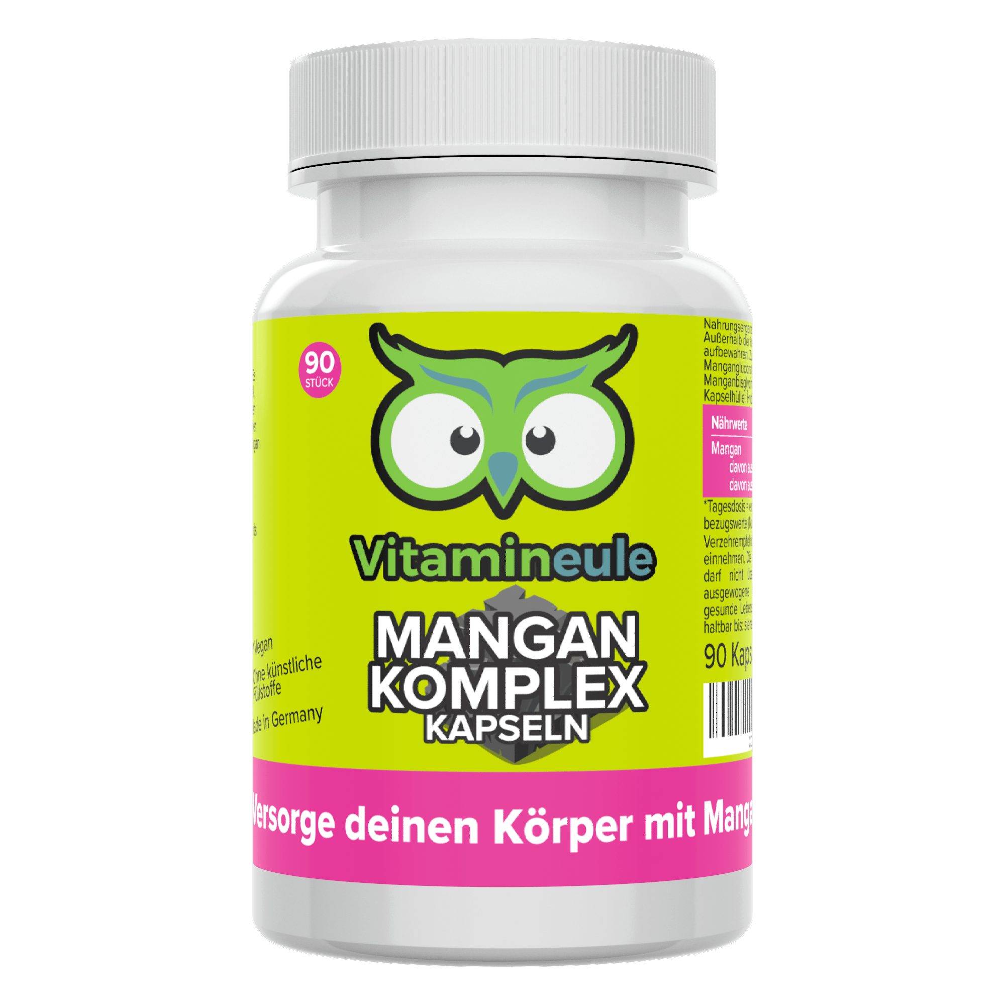 Vitamineule Mangan Komplex Kapseln - 5 mg - zwei Wirkstoffe - 90 Kapseln