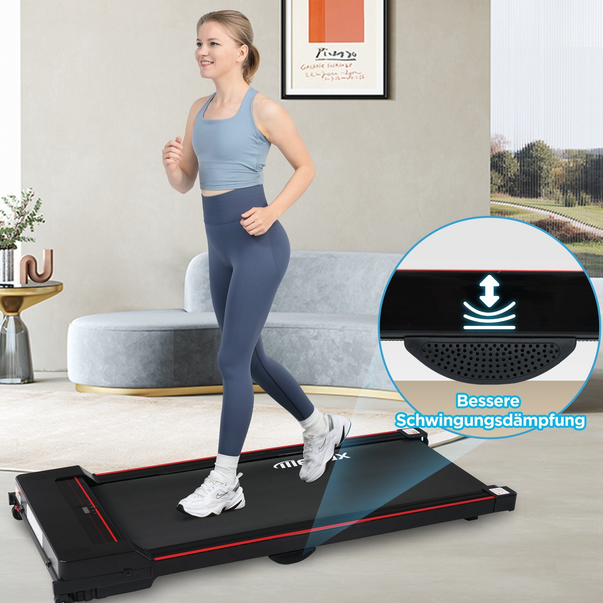 Jogging Treadmill, KM/H, Merax Laufband, Pad 1-8 Walking Underdesk
